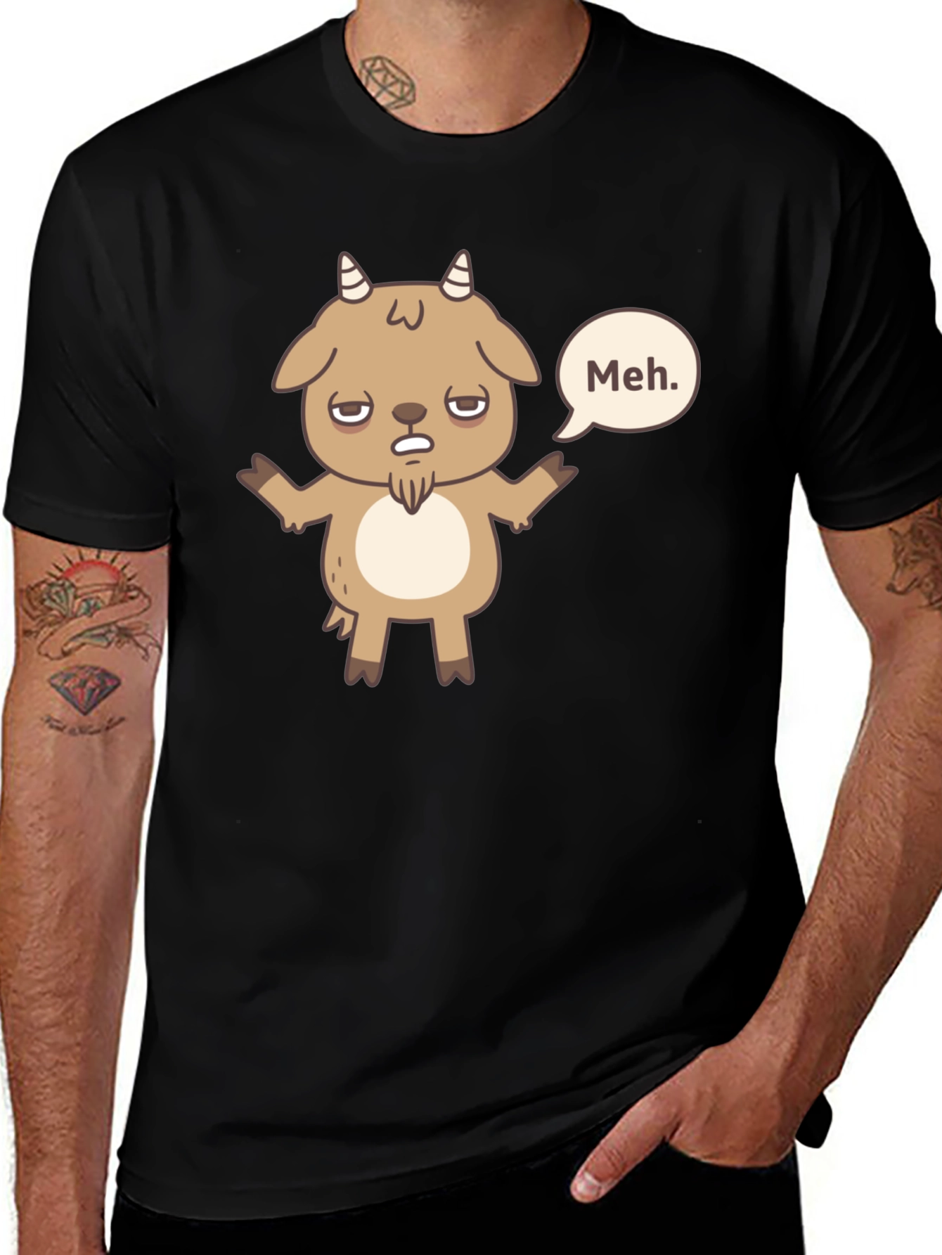 Variant 8 of Meh Goat T-Shirt - Funny Graphic Tee