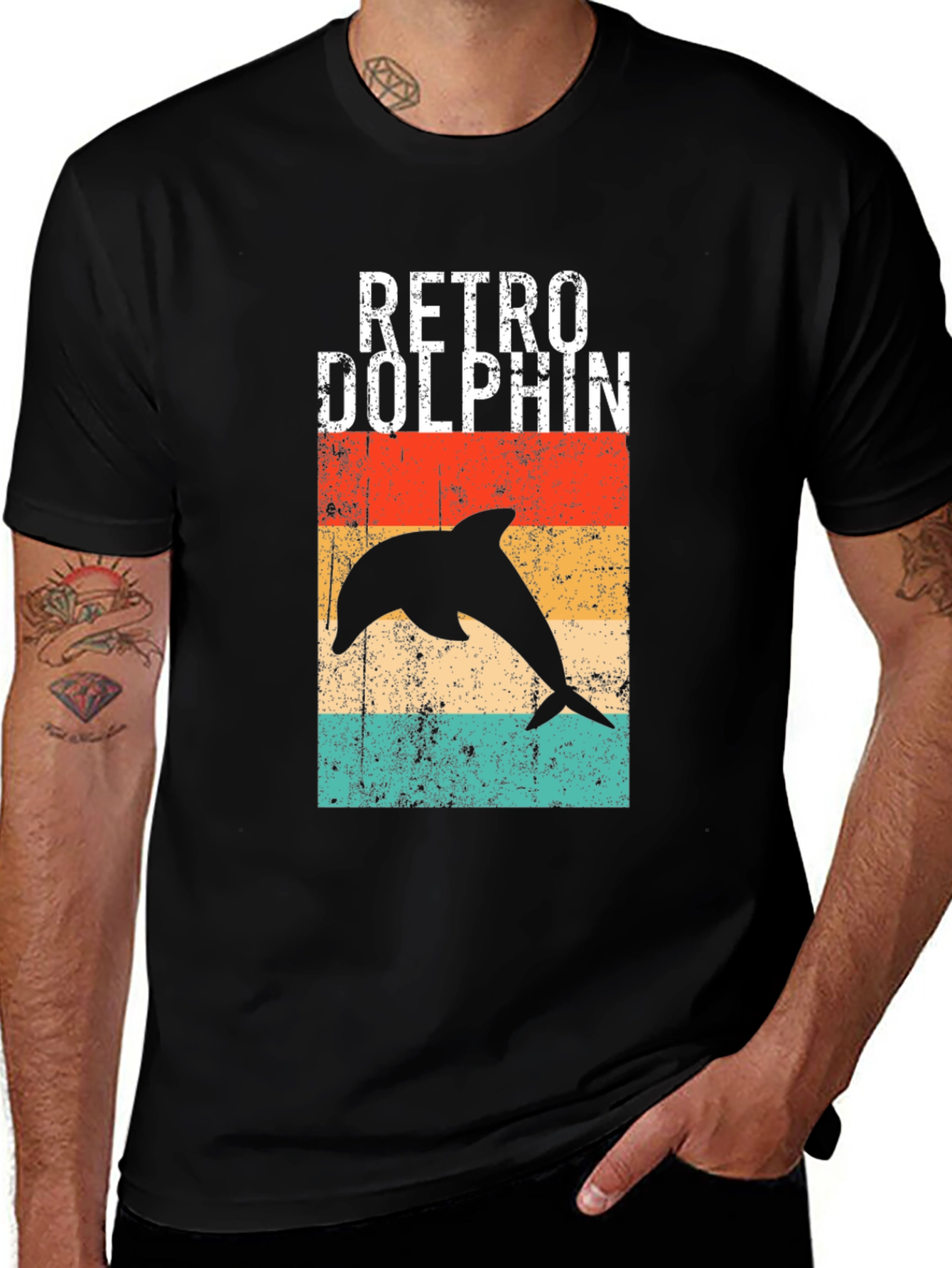 Variant 17 of Retro Dolphin Graphic T-Shirt - Vintage Style