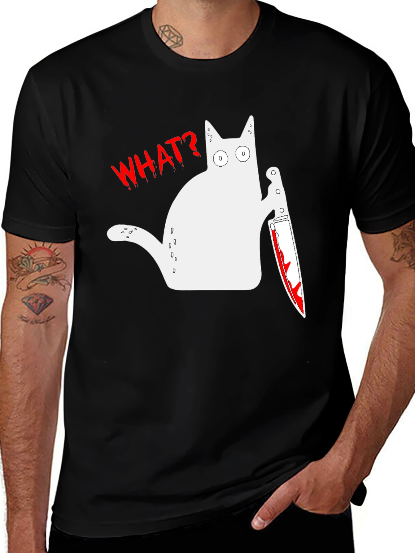 Variant 27 of Killer Cat T-Shirt - Funny Graphic Tee