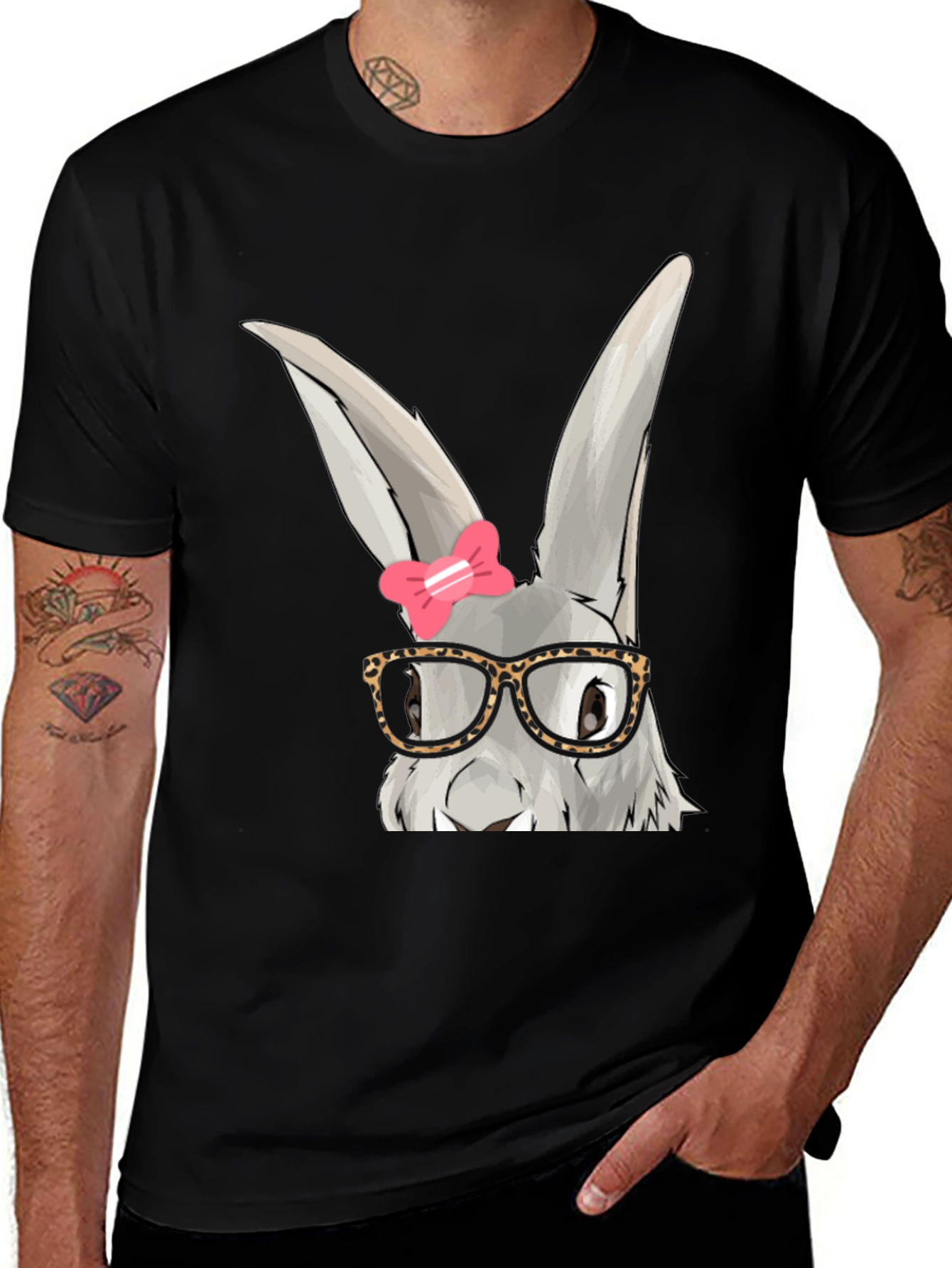 Variant 10 of Cute Bunny with Glasses T-Shirt - Fun Easter Apparel