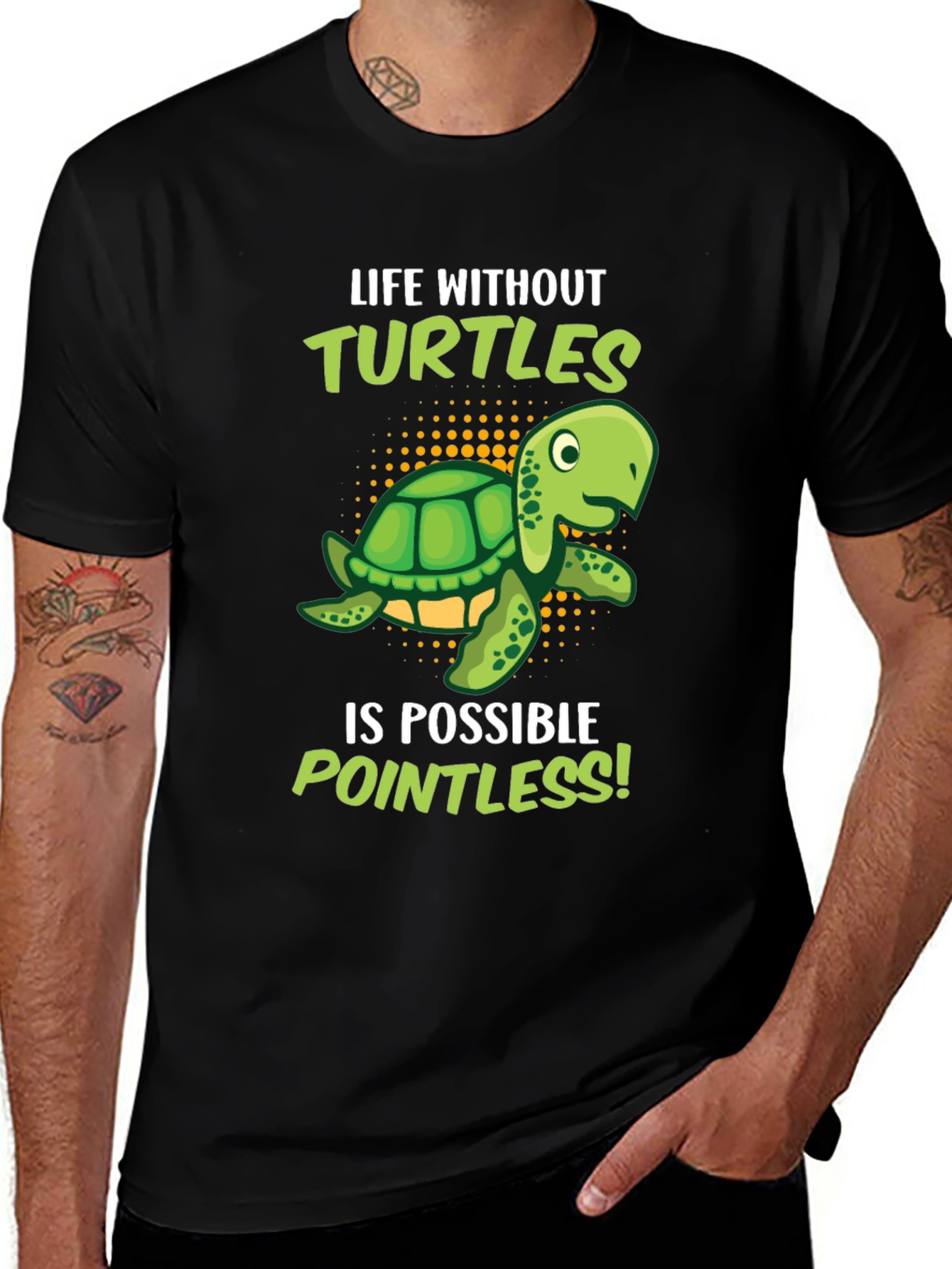 Variant 20 of Funny Turtle T-Shirt: Life Without Turtles is Pointless!