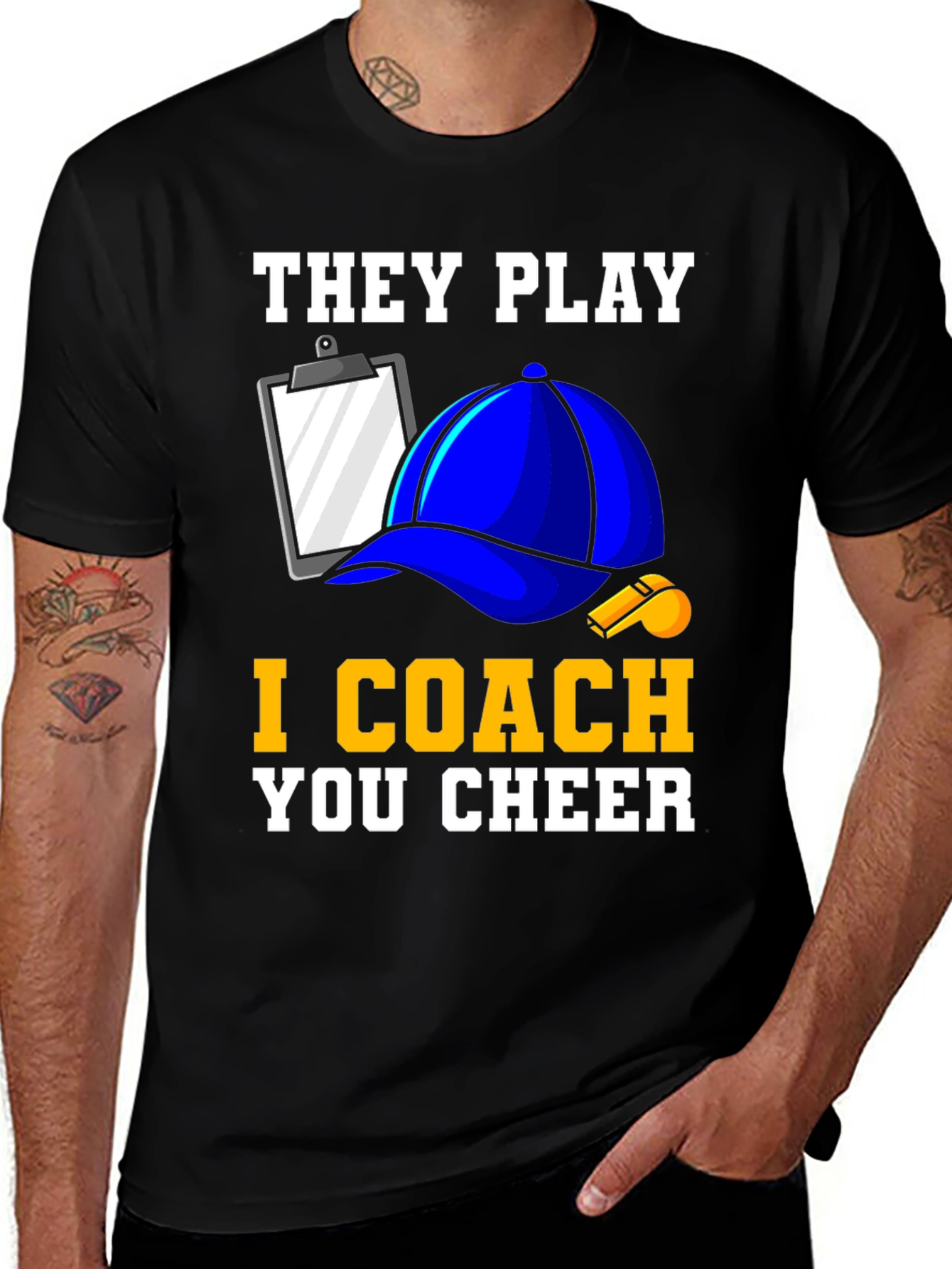 Black They Play I Coach You Cheer T-Shirt main image