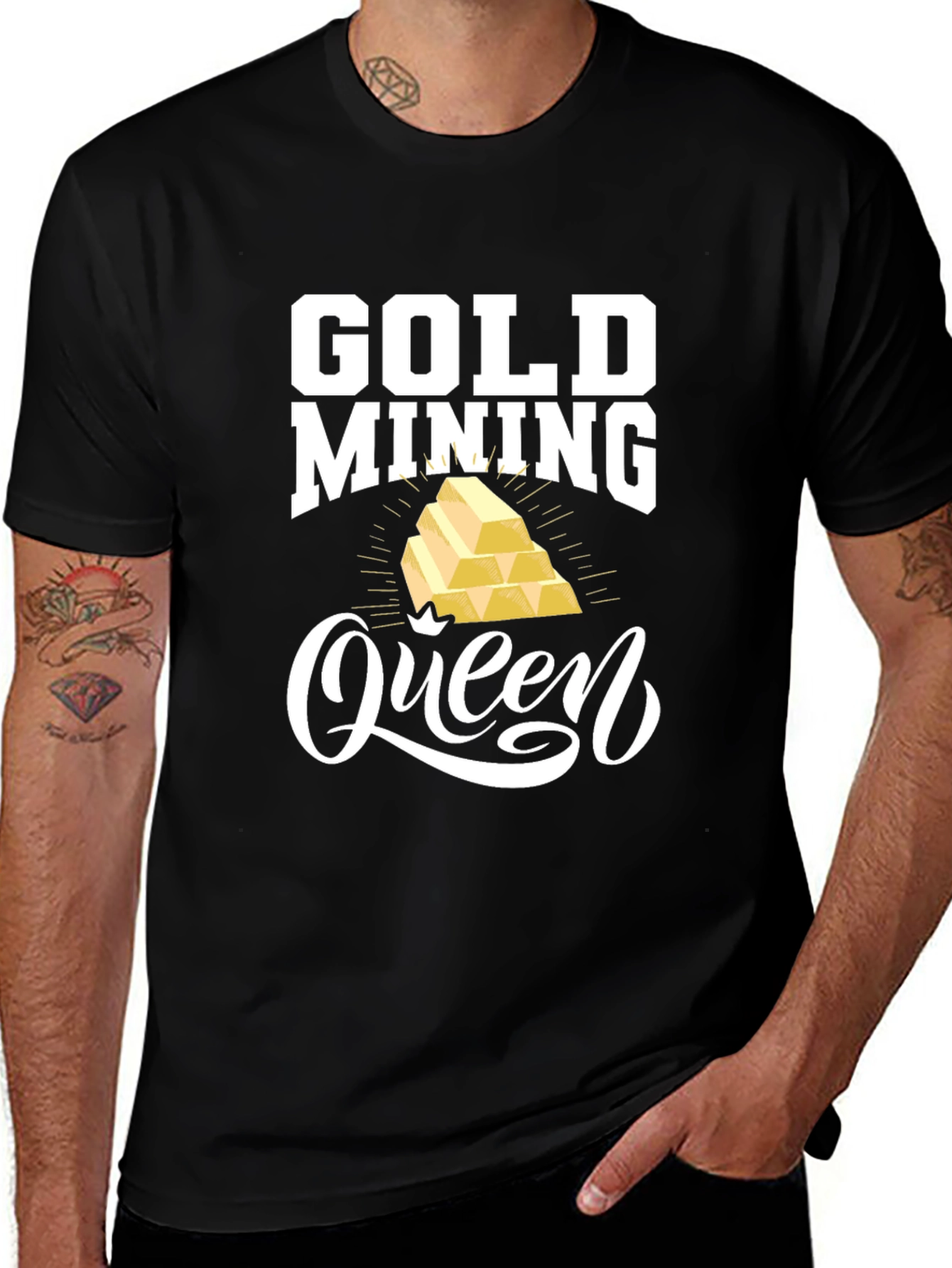 Variant 11 of Gold Mining Queen Black Graphic Tee