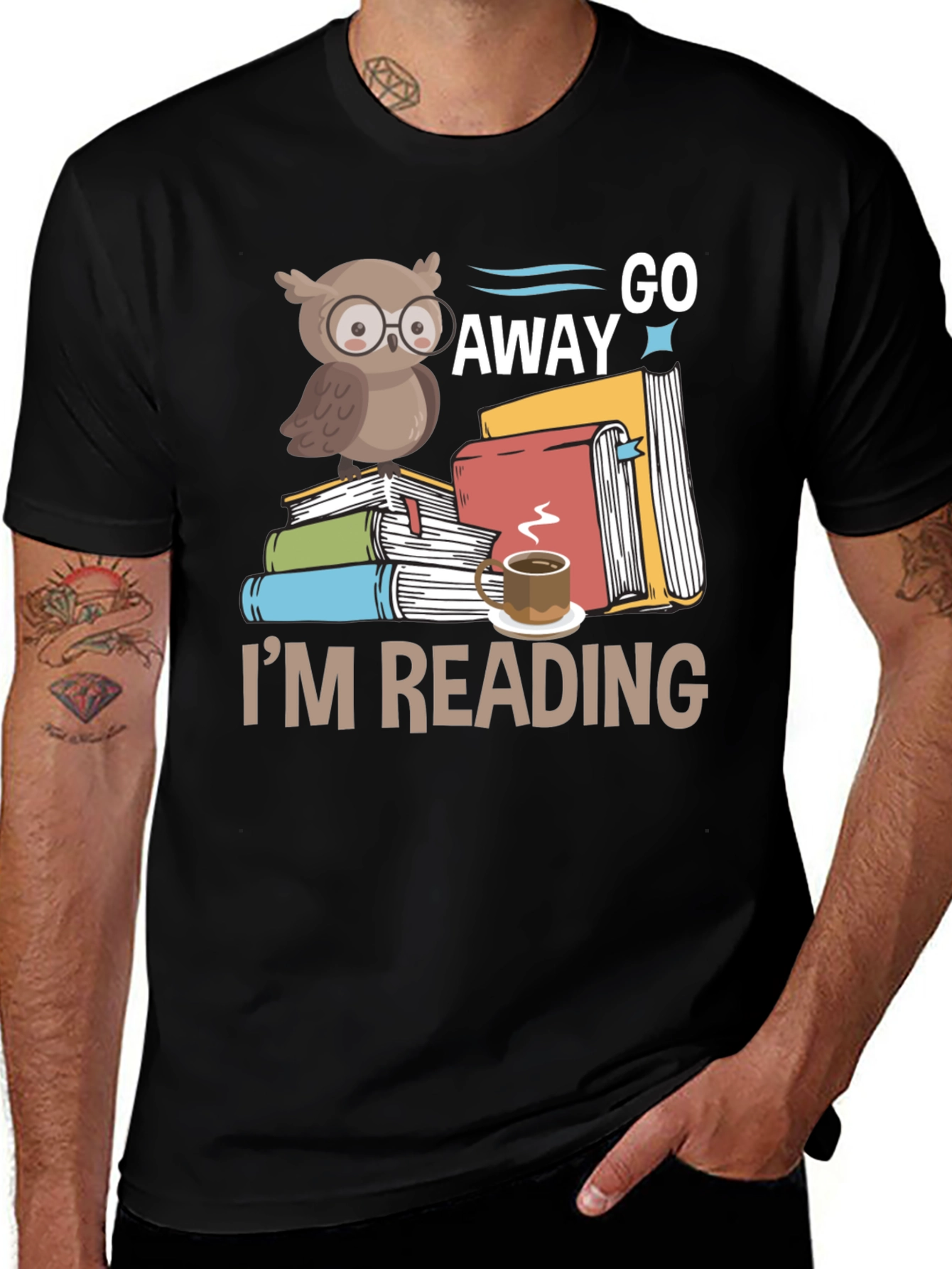 Variant 26 of I'm Reading Owl Black T-Shirt