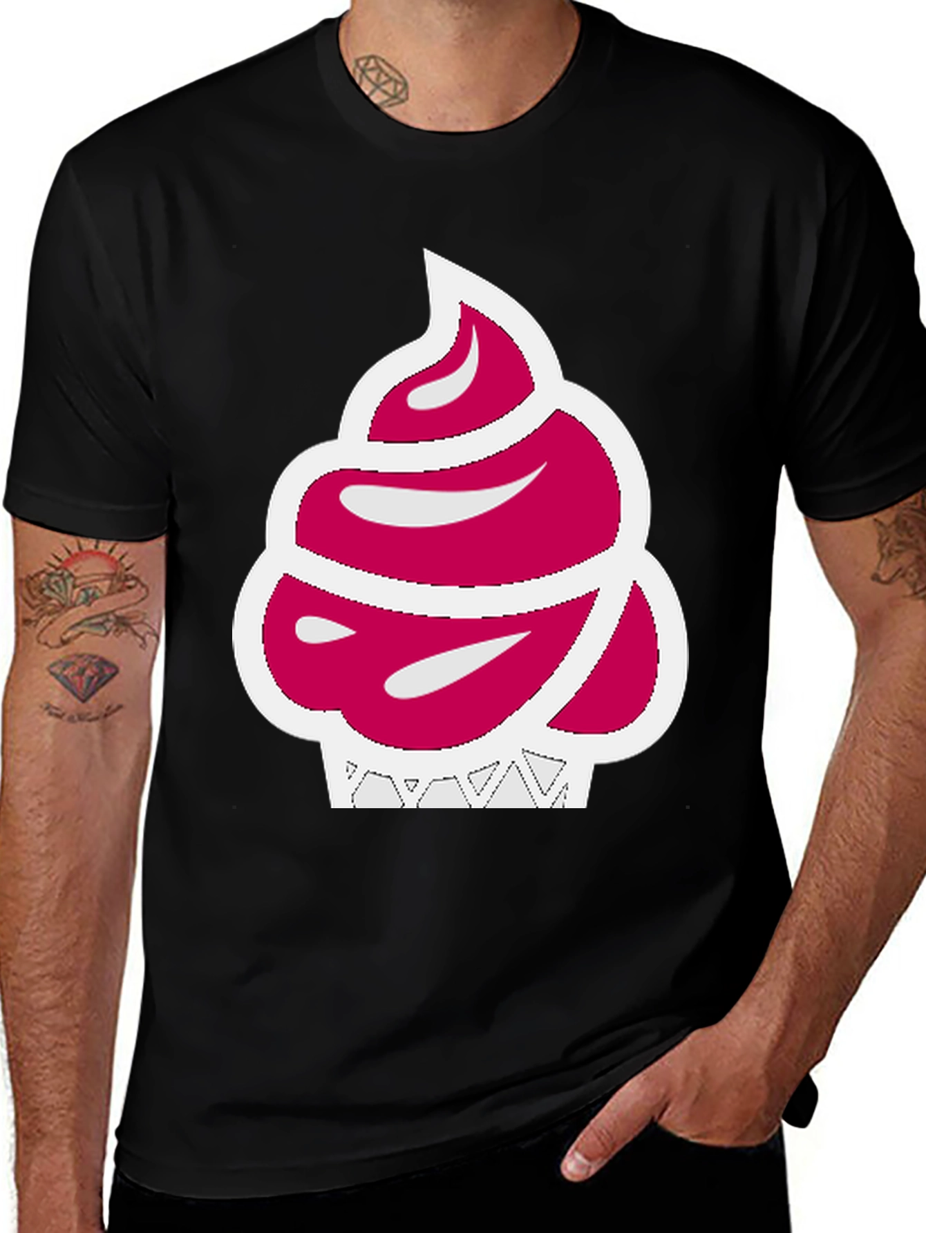 Variant 11 of Fun Cupcake Graphic T-Shirt - Casual Black Tee