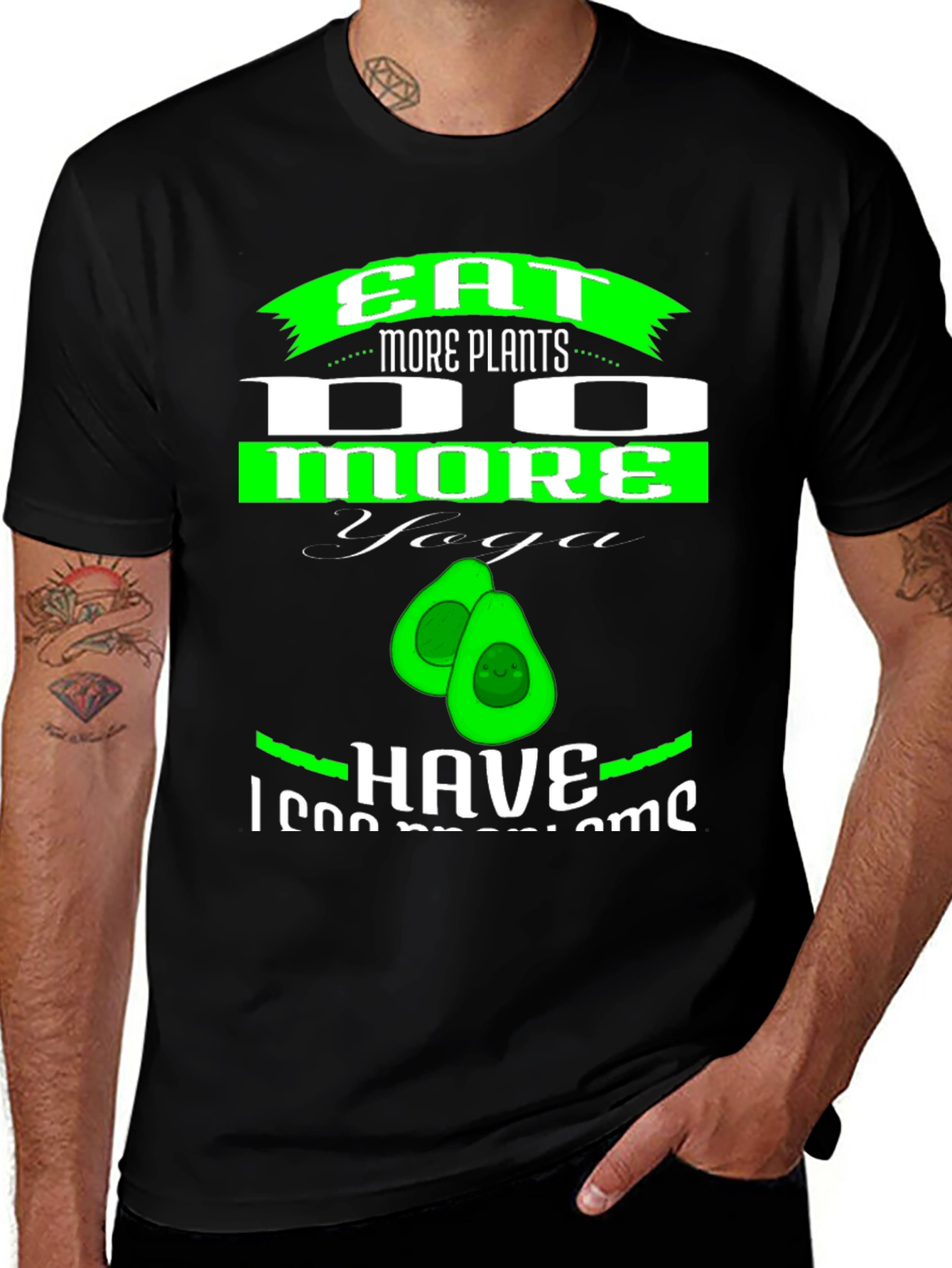 Variant 4 of Eat More Plants Do More Yoga Avocado Graphic T-Shirt