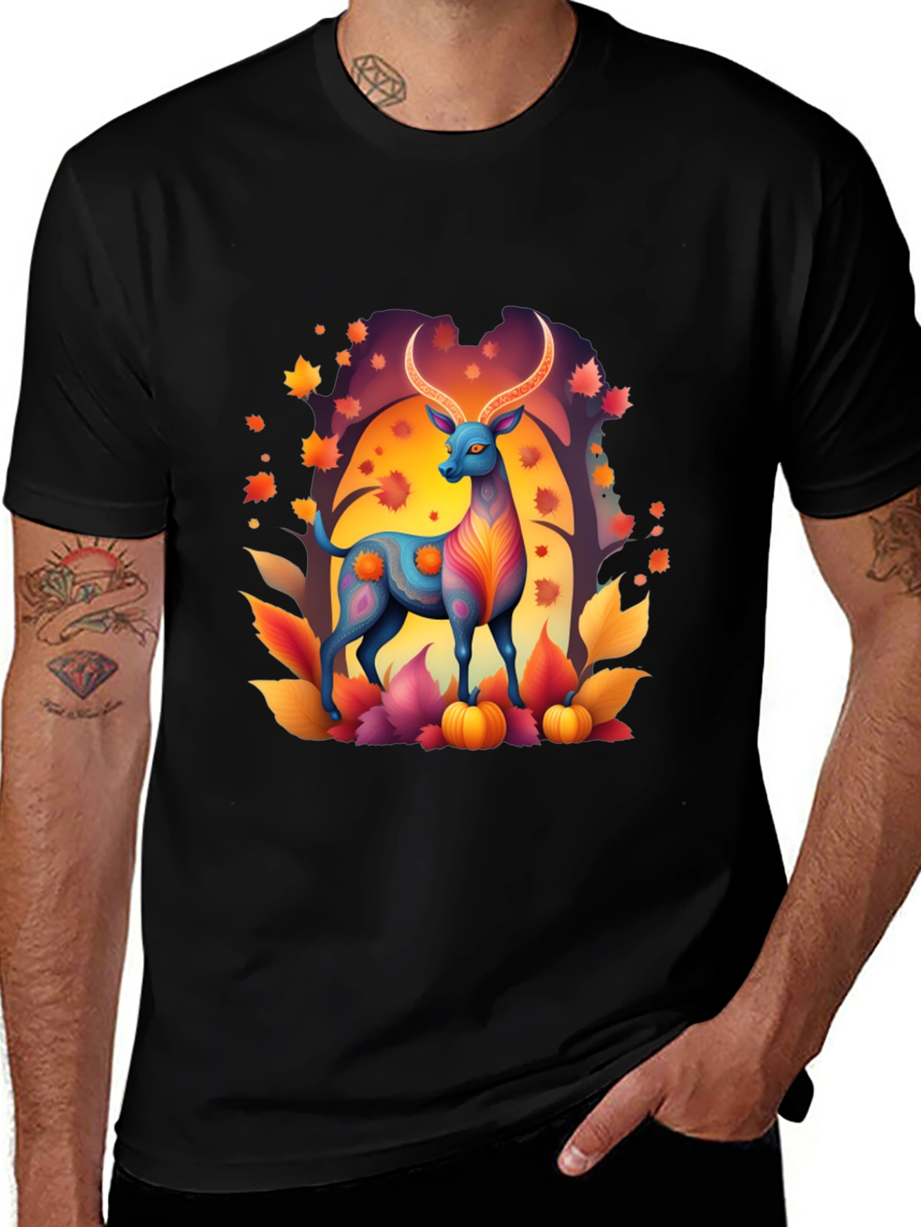 Variant 15 of Autumn Deer Graphic Tee - Stylish Fall Apparel