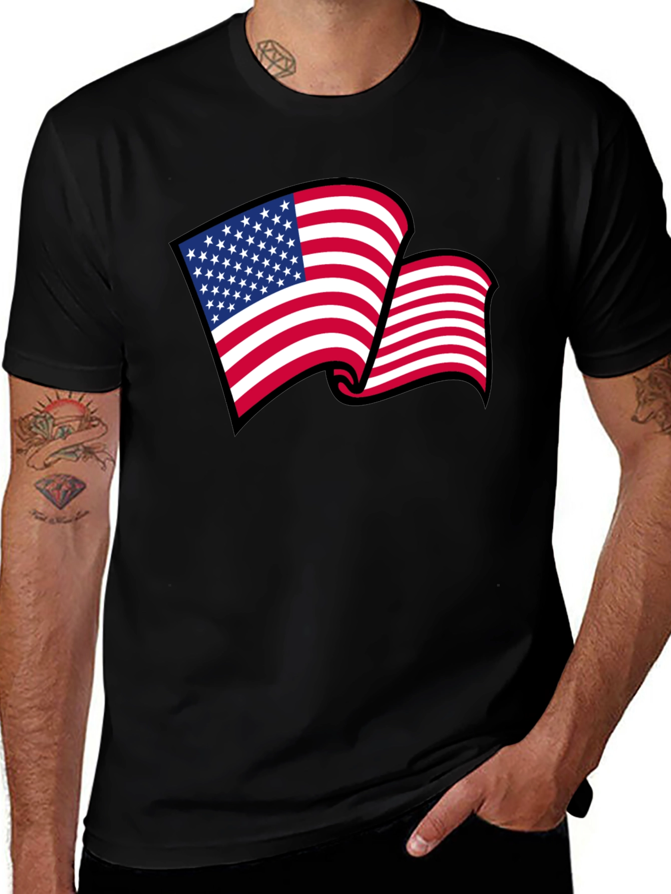 Variant 14 of American Flag Graphic T-Shirt - Patriotic Pride