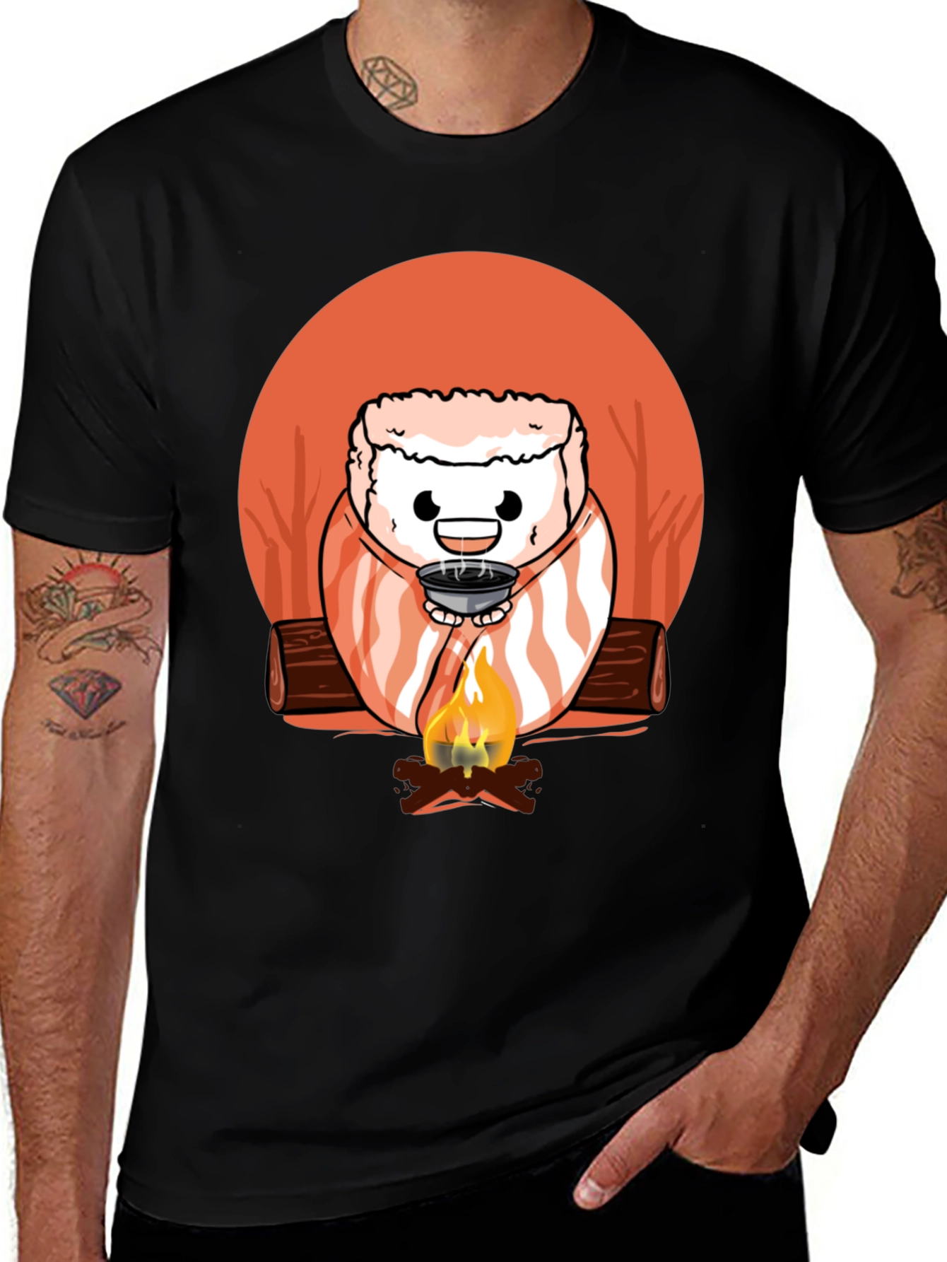 Variant 19 of Sushi Campfire T-Shirt - Foodie Tee