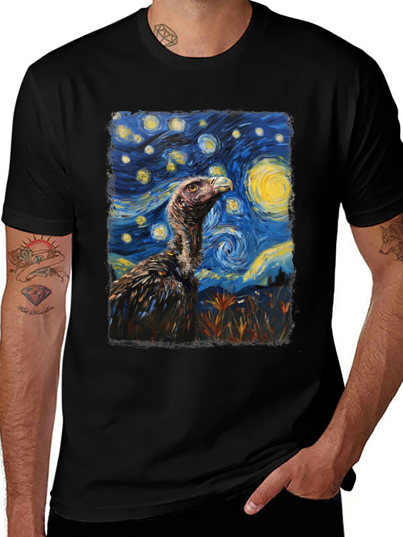 Variant 21 of Starry Vulture T-Shirt: Artistic Comfort