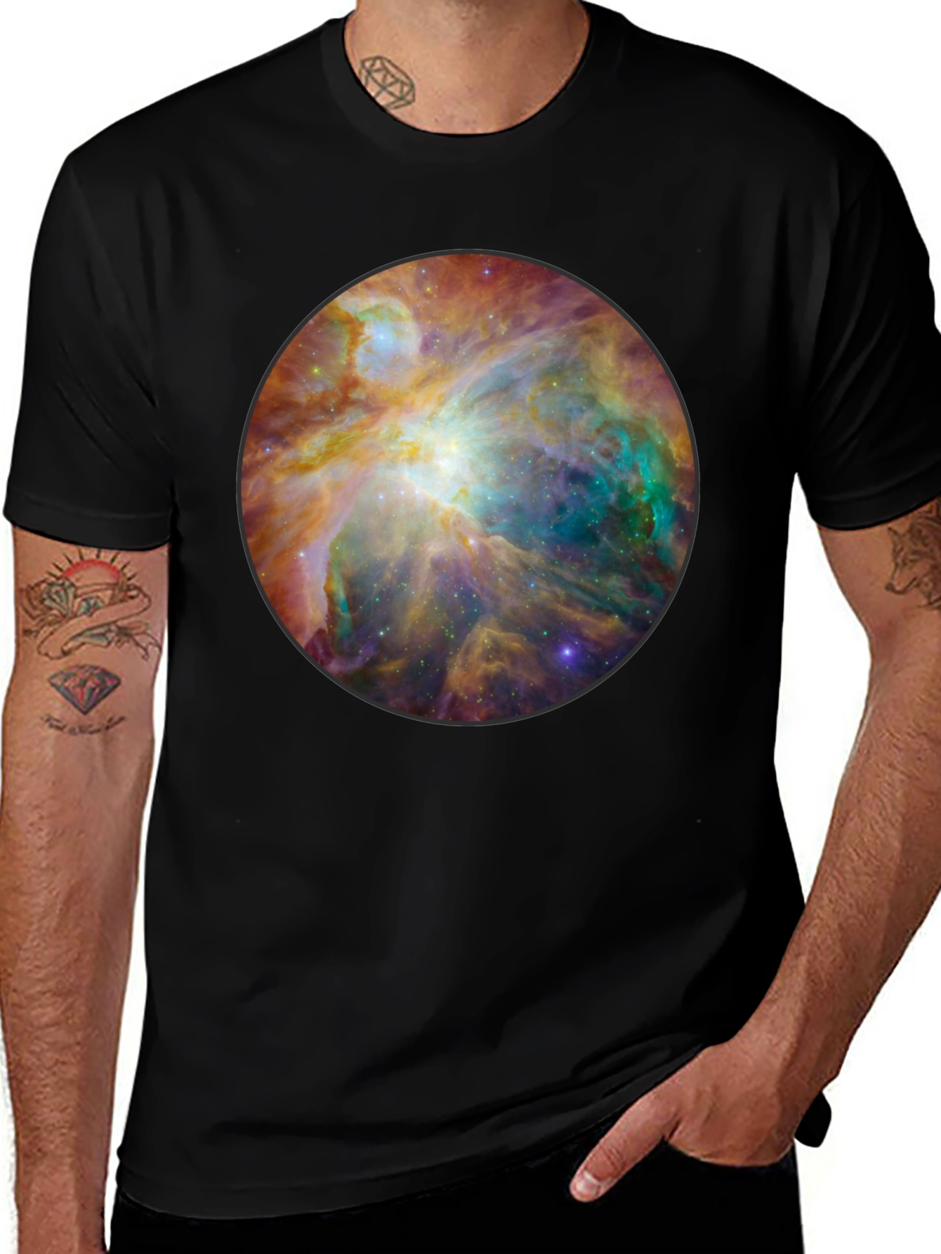 Variant 26 of Nebula Print Black T-Shirt