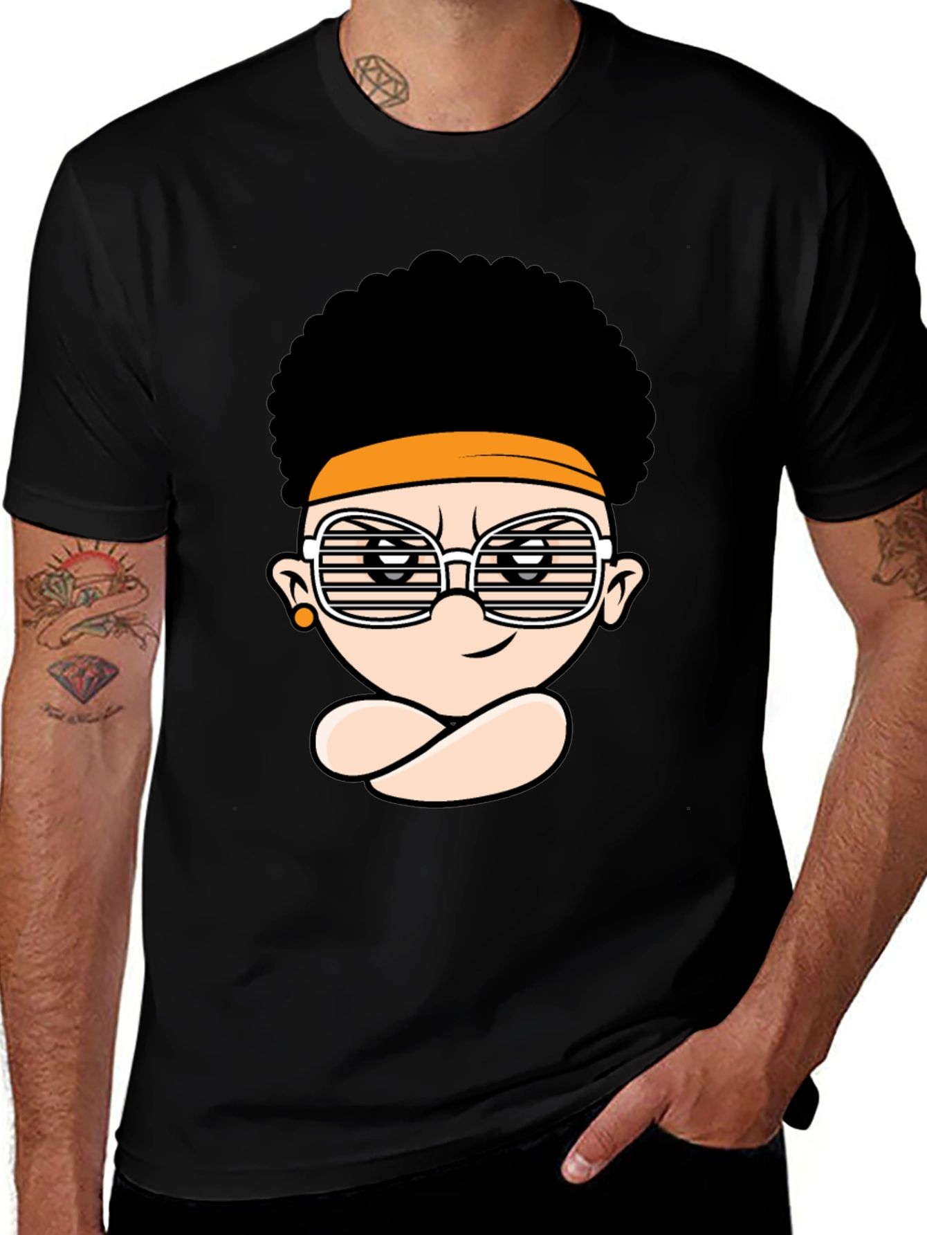 Variant 29 of Funky Afro Cartoon Graphic T-Shirt