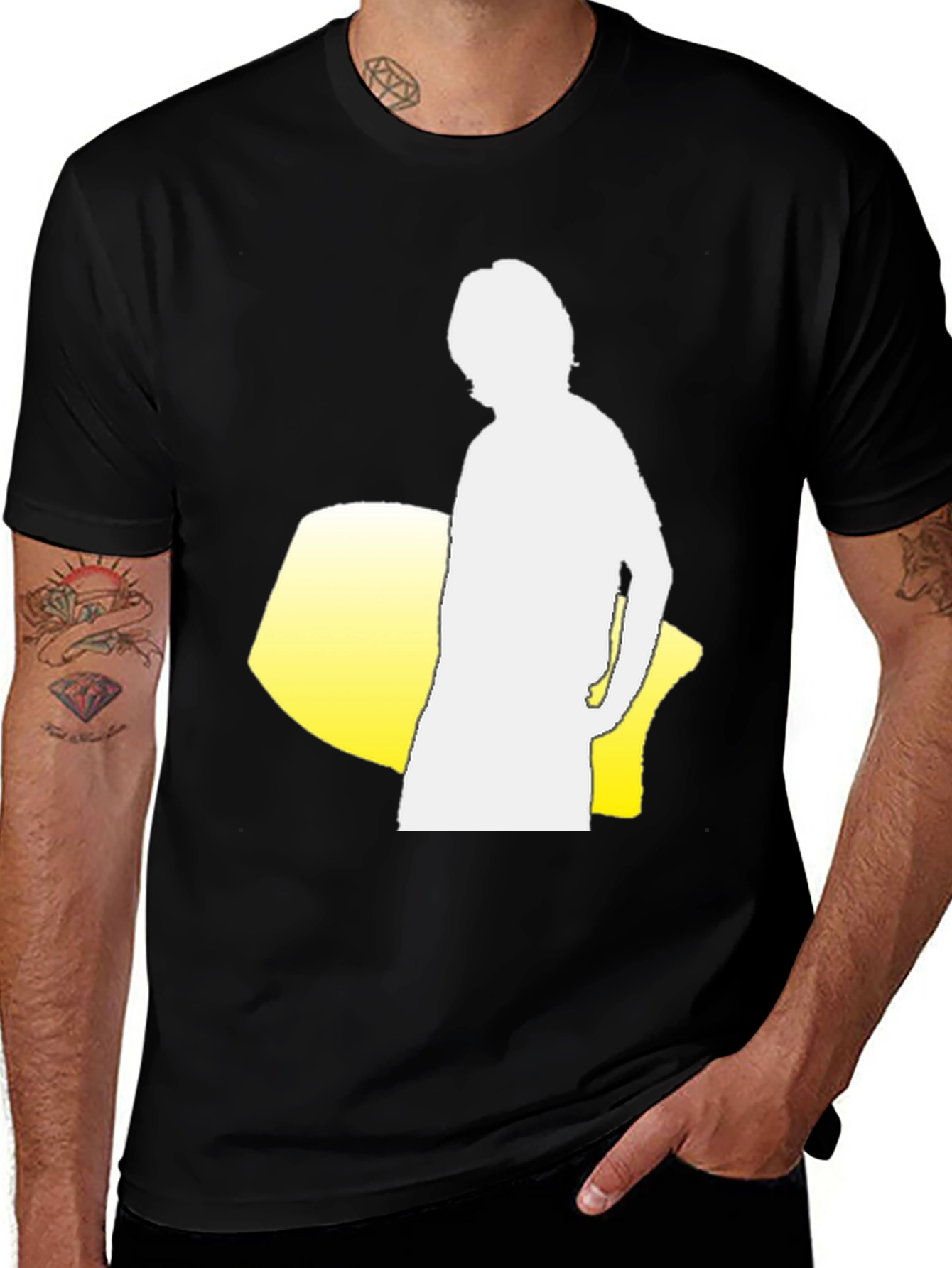 Variant 30 of Silhouette Graphic Tee - Black Cotton Blend