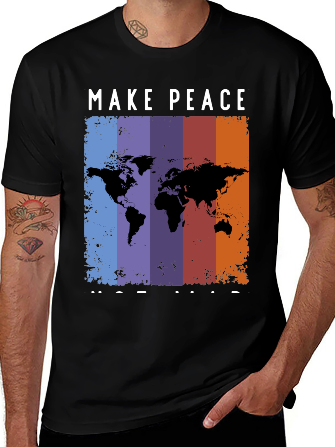 Variant 5 of Peace Map Graphic T-Shirt
