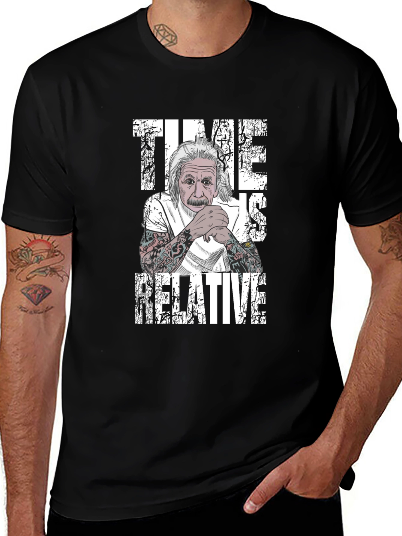 Time Is Relative - Einstein Tattoo T-Shirt