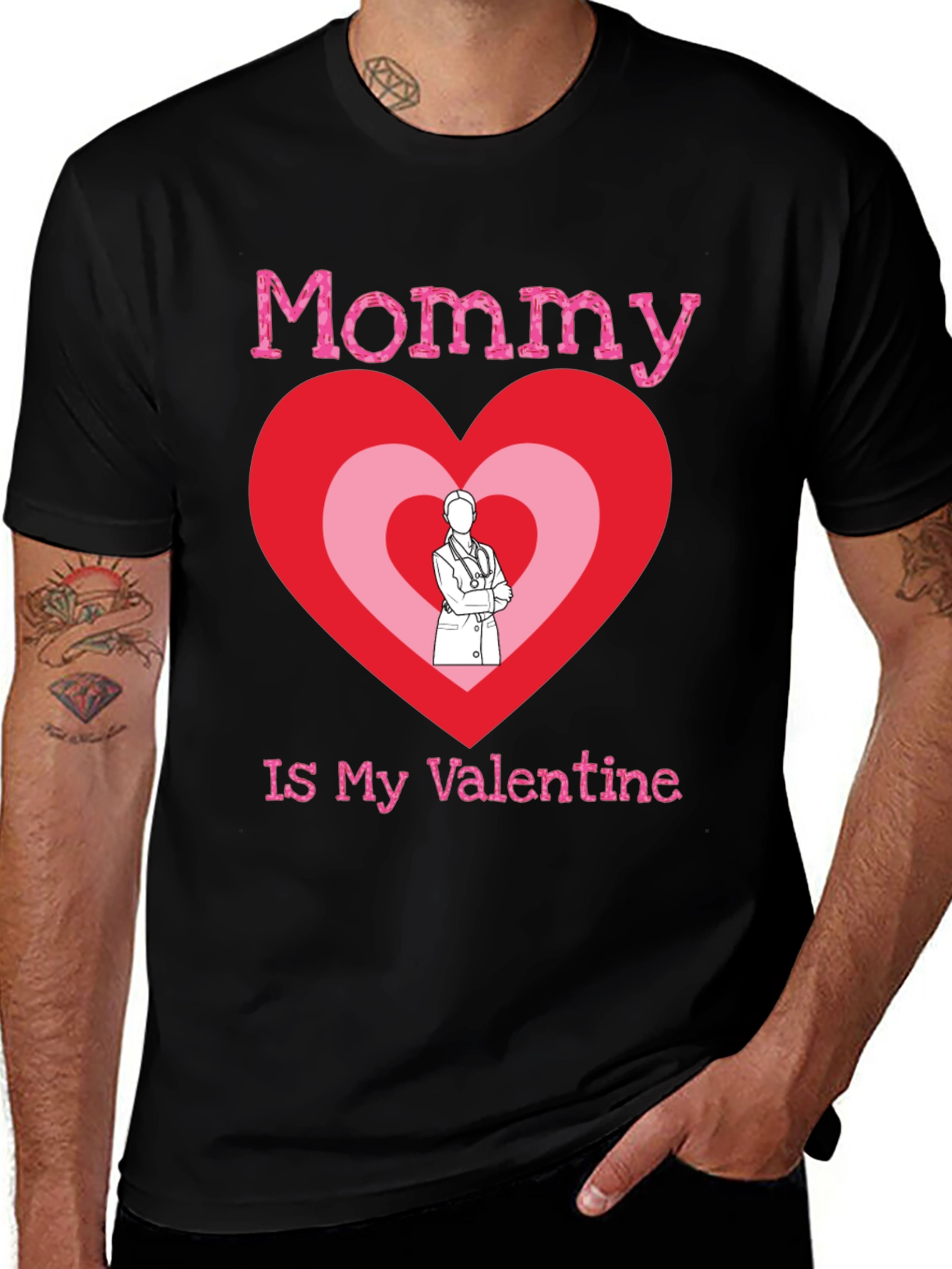 Variant 30 of Mommy Is My Valentine Doctor Heart T-Shirt