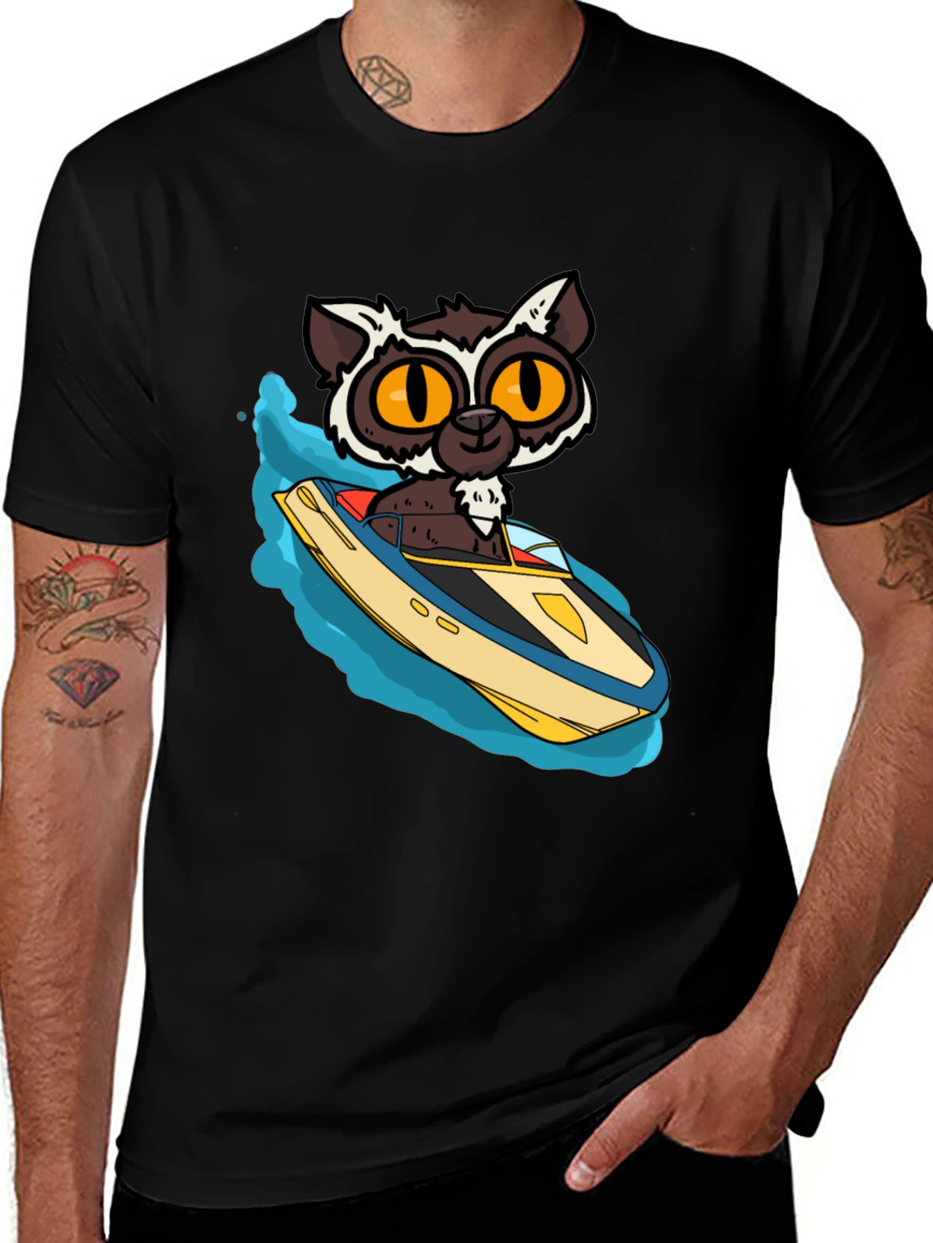 Variant 10 of Cool Cat Boating Graphic T-Shirt