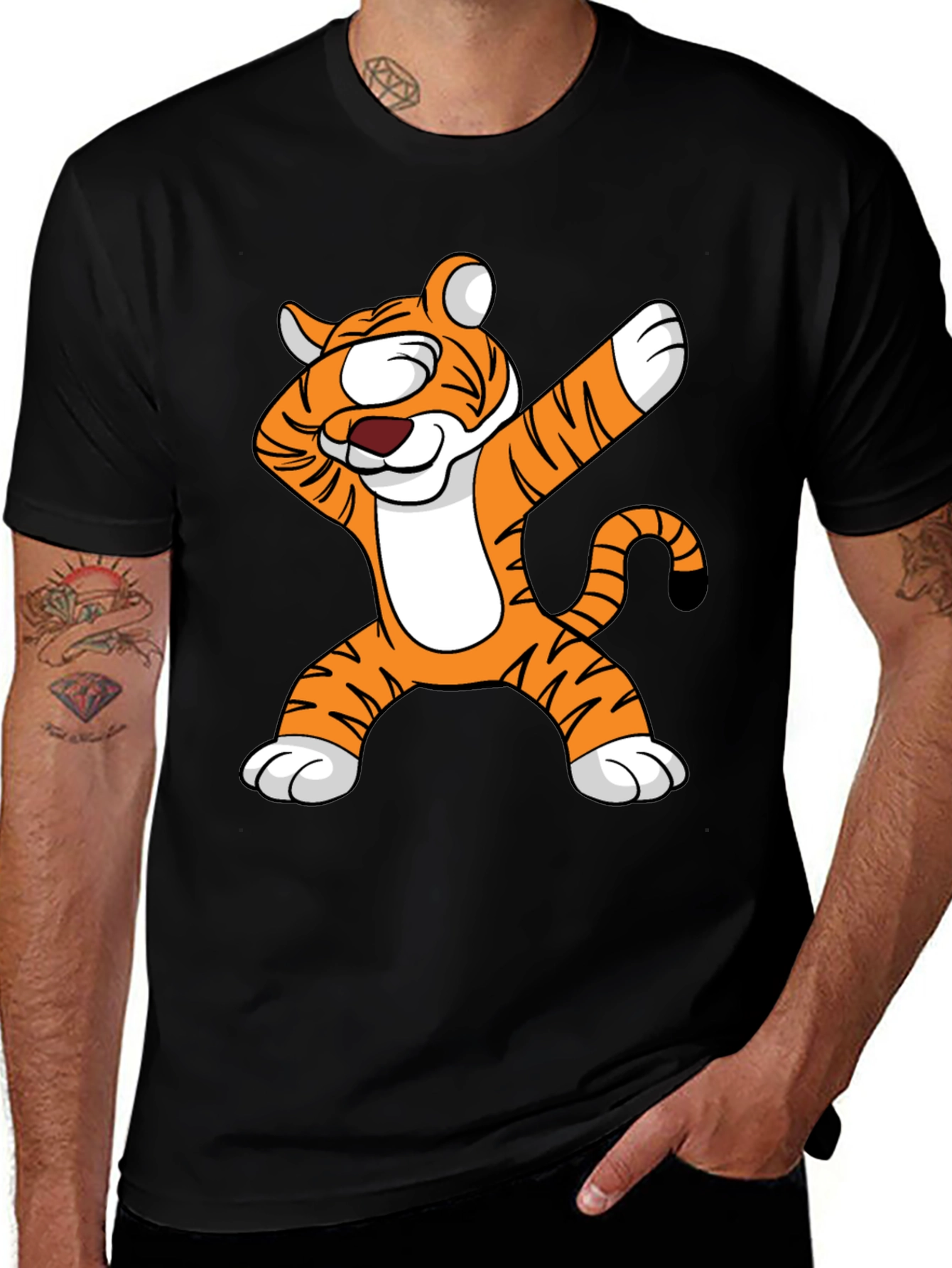 Variant 3 of Dabbing Tiger Graphic Tee - Cool & Fun T-Shirt