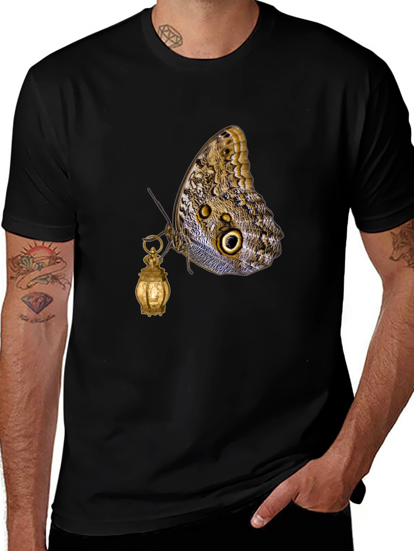 Variant 16 of Butterfly Lantern Graphic Tee - Unique Design