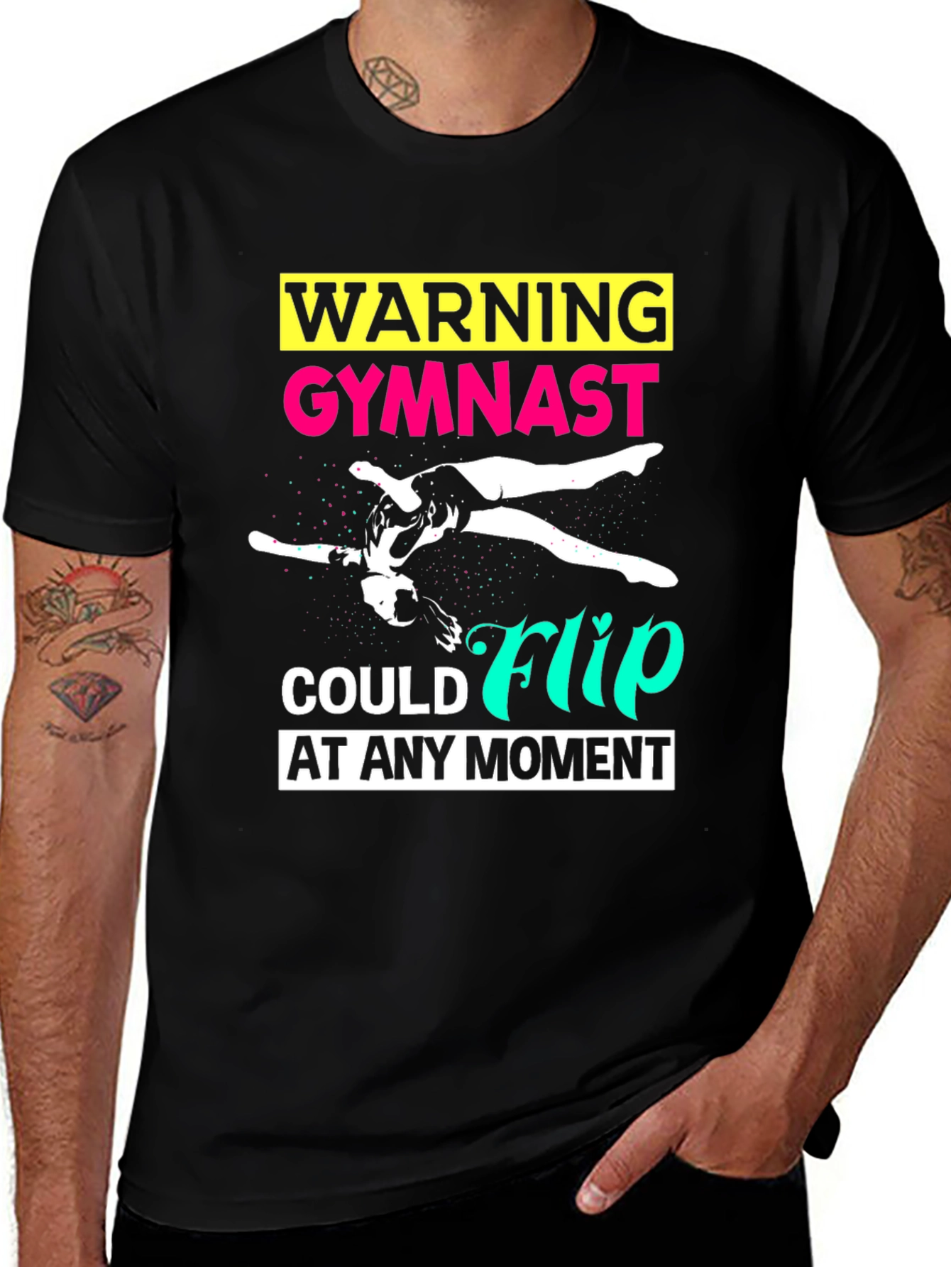 Variant 30 of Gymnast Warning Black T-Shirt