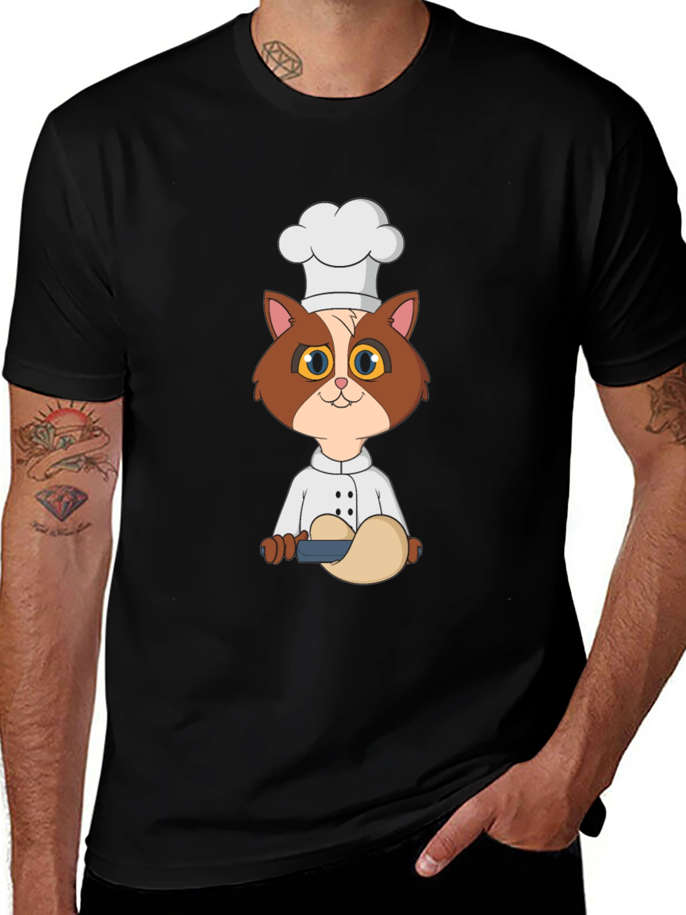 Variant 28 of Chef Cat T-Shirt - Cute Cartoon Kitten Design