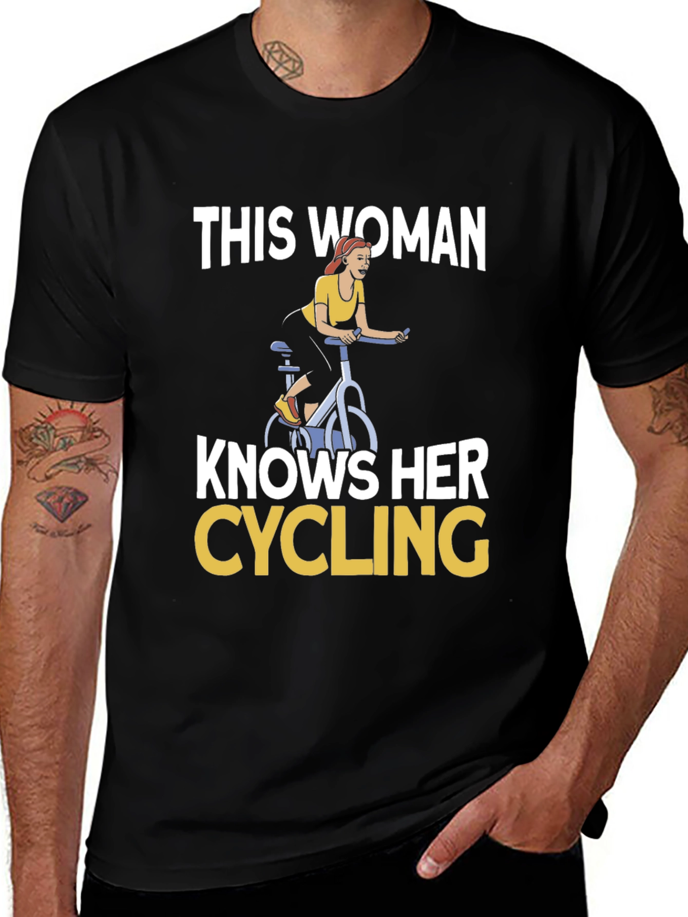 Variant 3 of This Woman Knows Her Cycling T-Shirt
