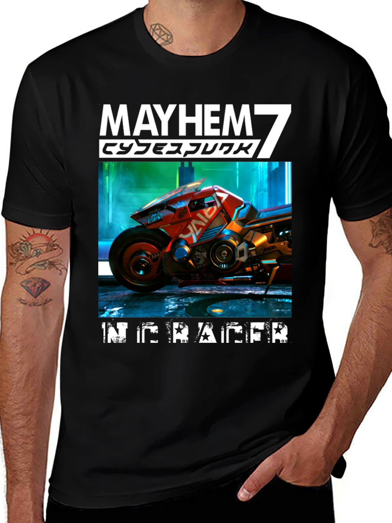 Variant 16 of Mayhem 7 Cyberpunk Racer T-Shirt
