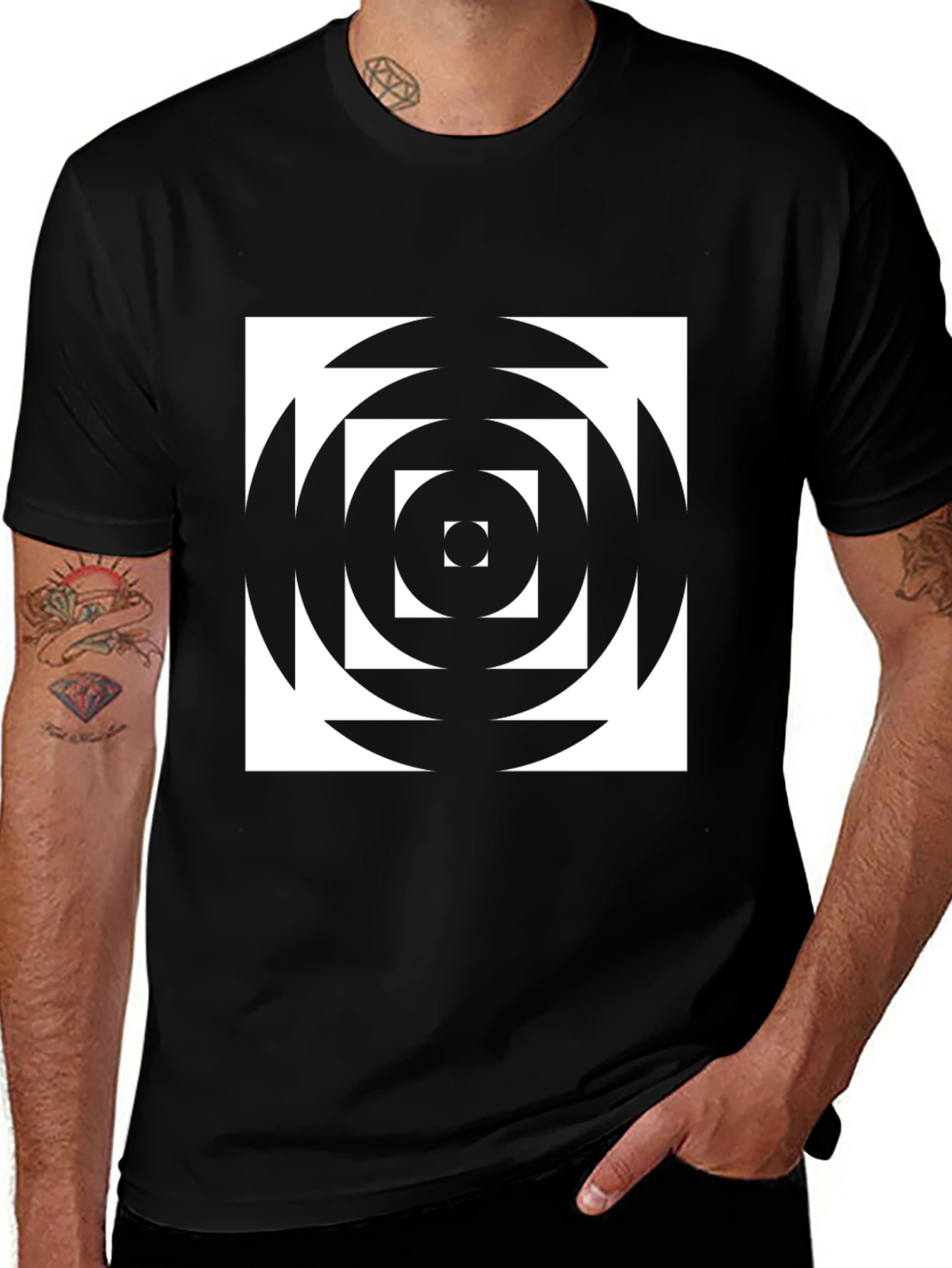 Variant 6 of Geometric Optical Illusion Graphic T-Shirt