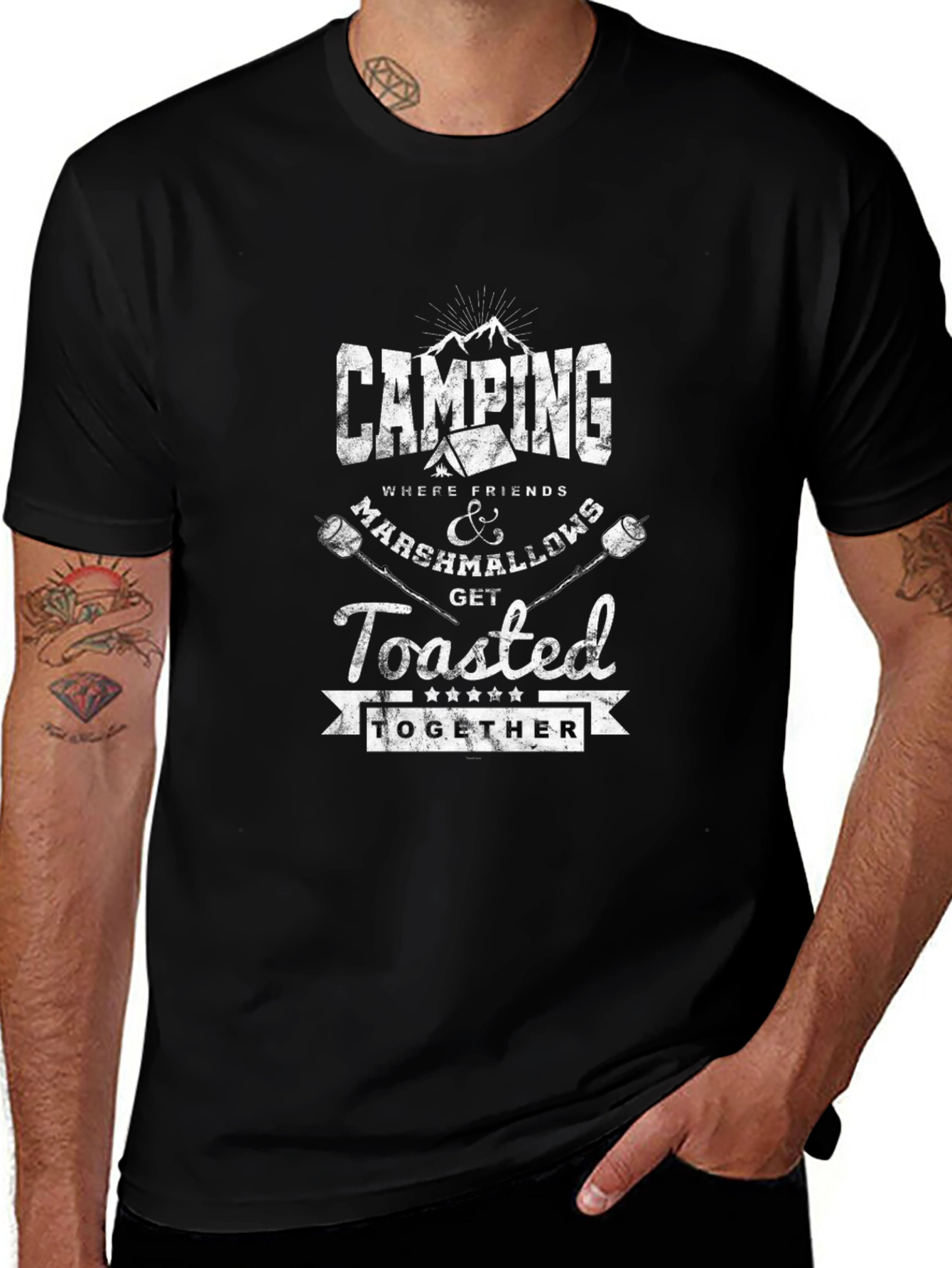 Camping Marshmallow Toasted Together Graphic T-Shirt