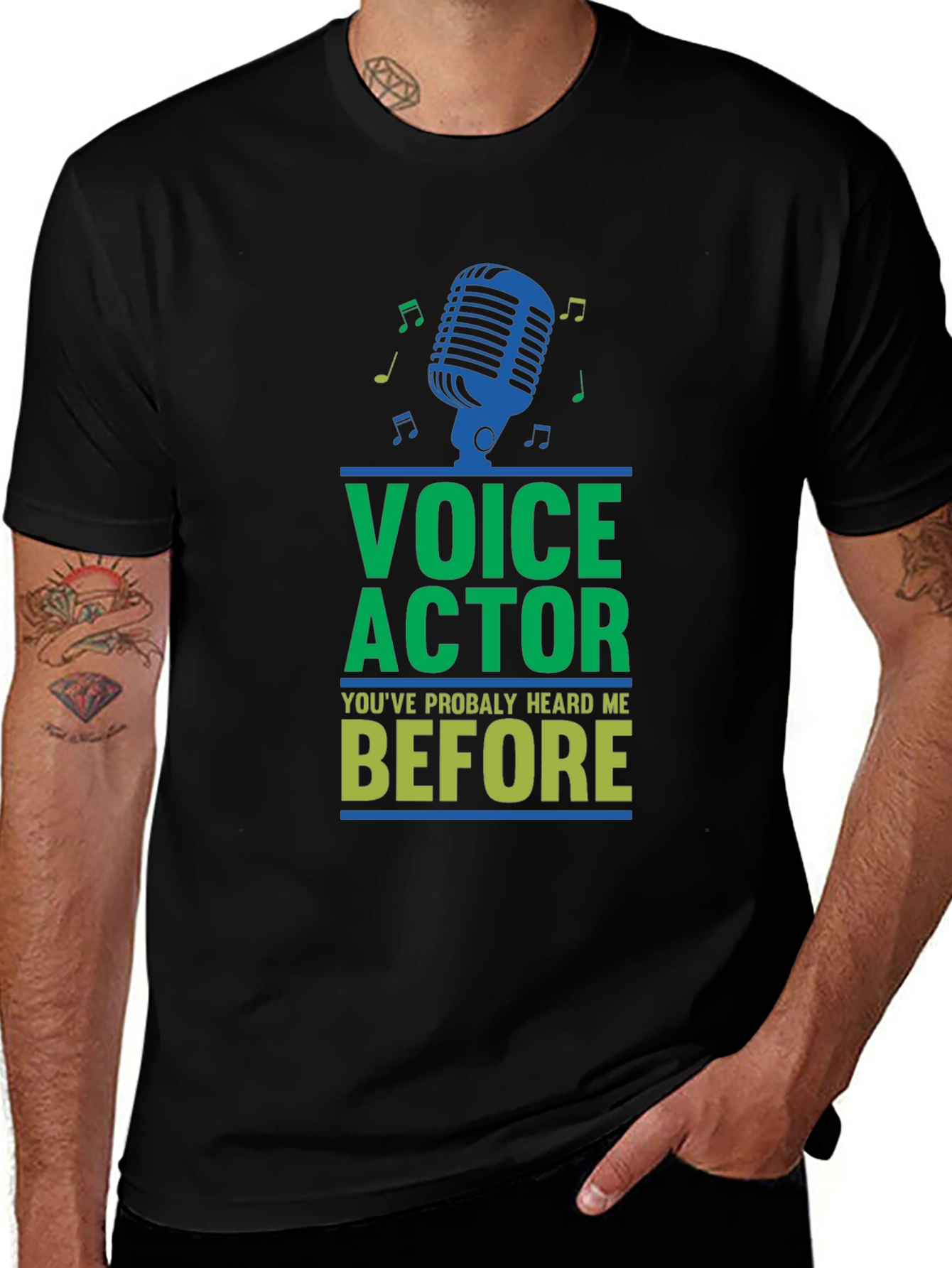 Black Voice Actor Tee - "You've Probably Heard Me Before" main image