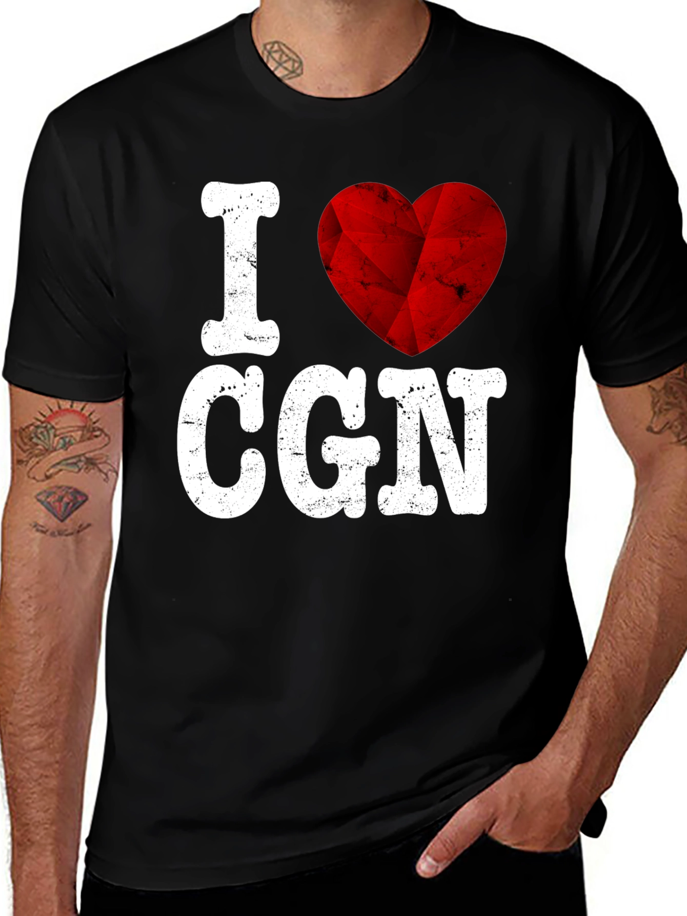 Variant 4 of I Love CGN Graphic Tee - Red Heart