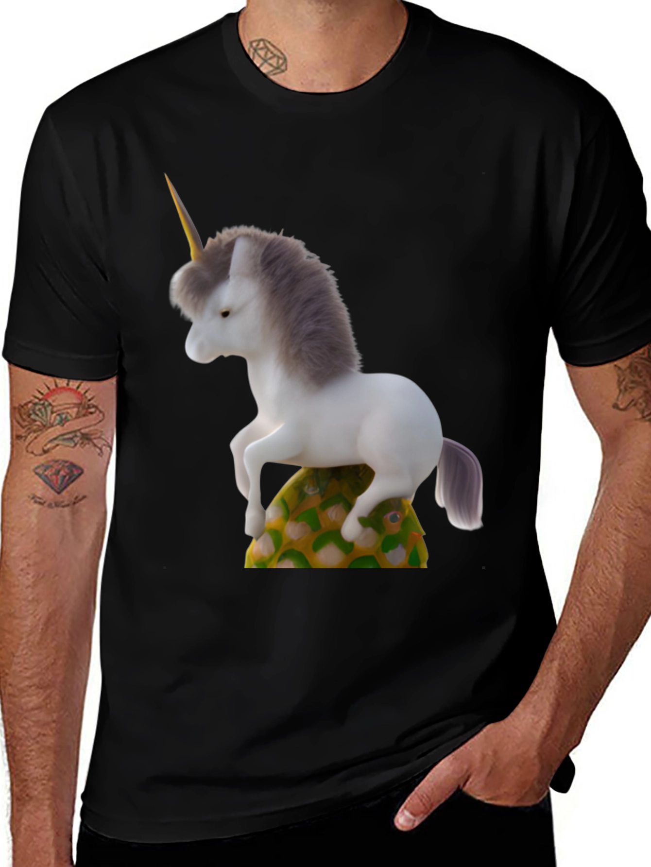 Unicorn on Pineapple Graphic Tee