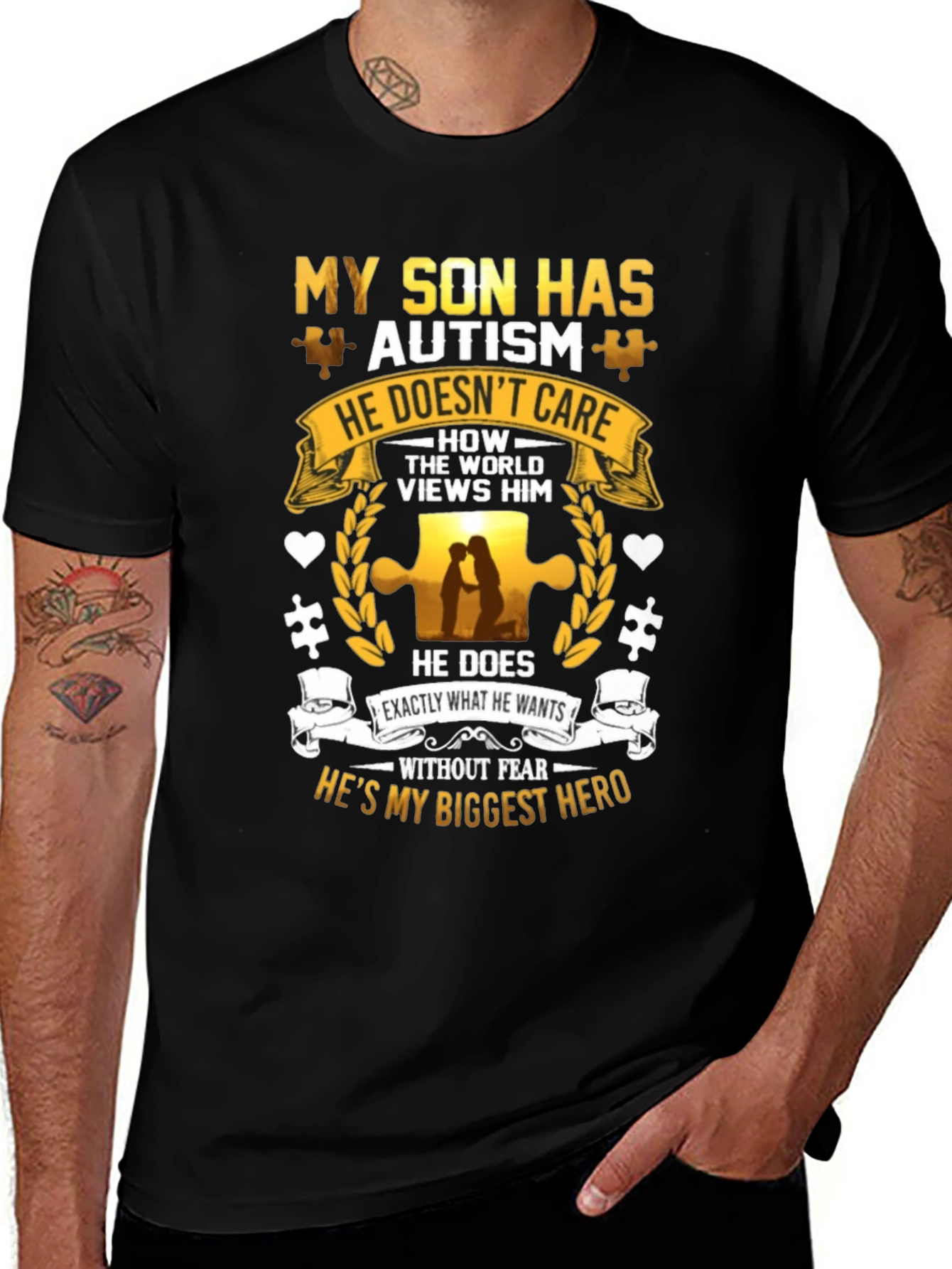 Variant 30 of Autism Awareness T-Shirt - My Son is My Hero