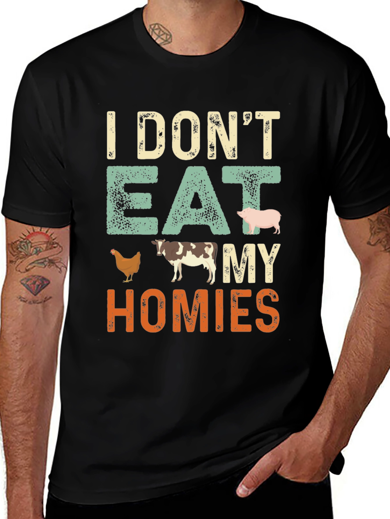 Variant 26 of Vegan "I Don't Eat My Homies" Graphic Tee