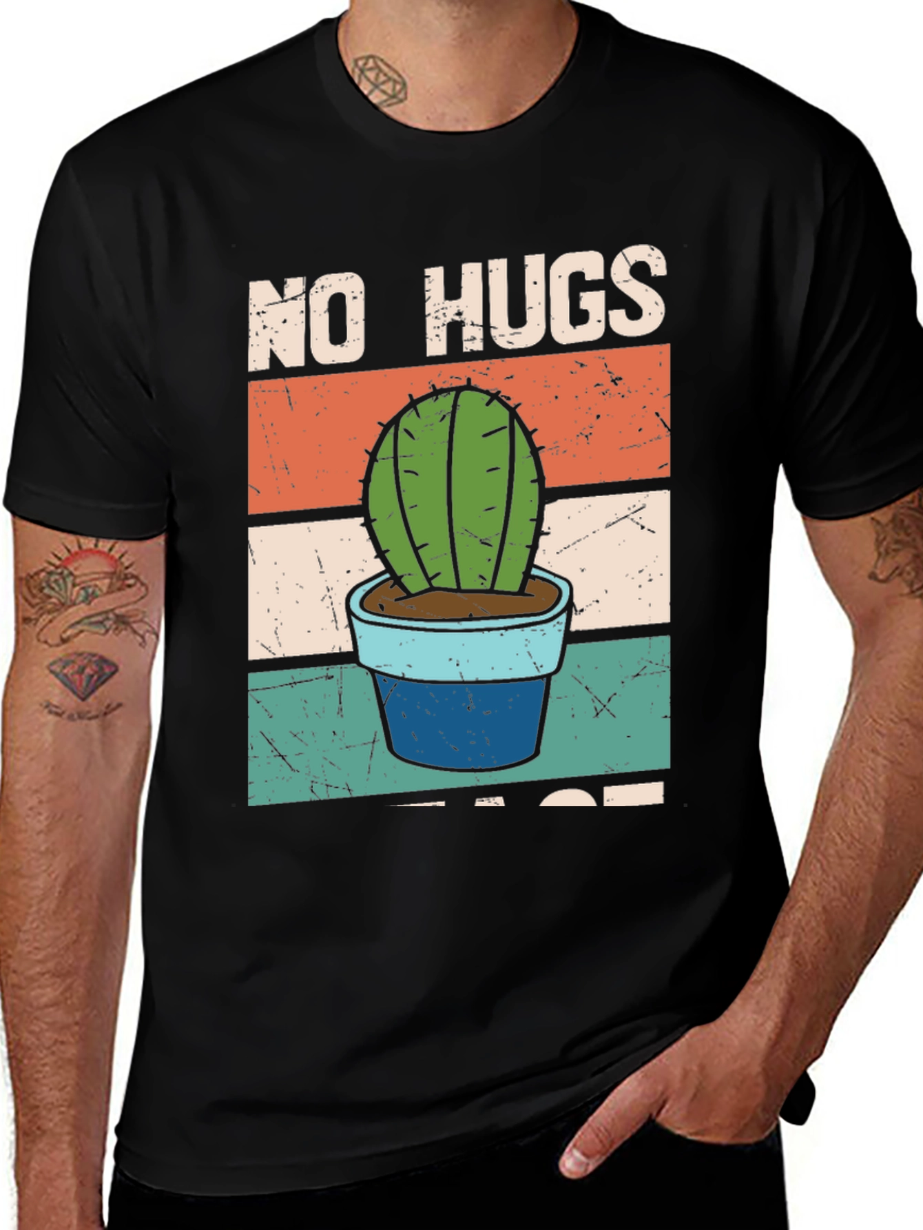 Variant 20 of No Hugs Cactus T-Shirt - Stay Away, Plant Lover!
