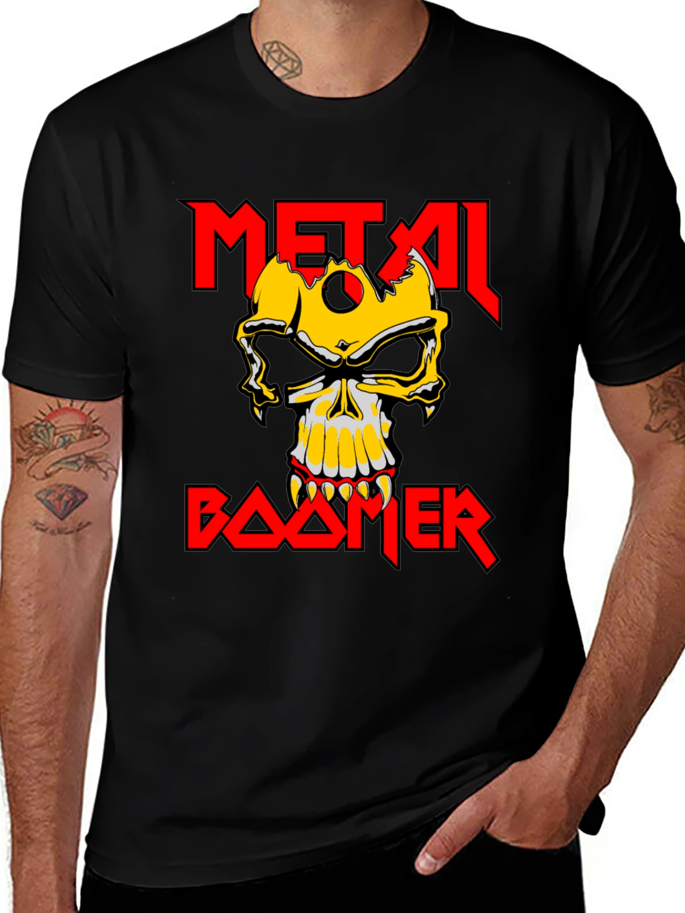 Metal Boomer T-Shirt - Skull Graphic Tee
