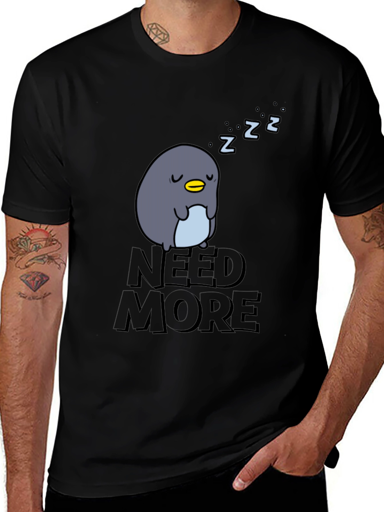 Variant 28 of Need More Sleep Penguin Graphic T-Shirt