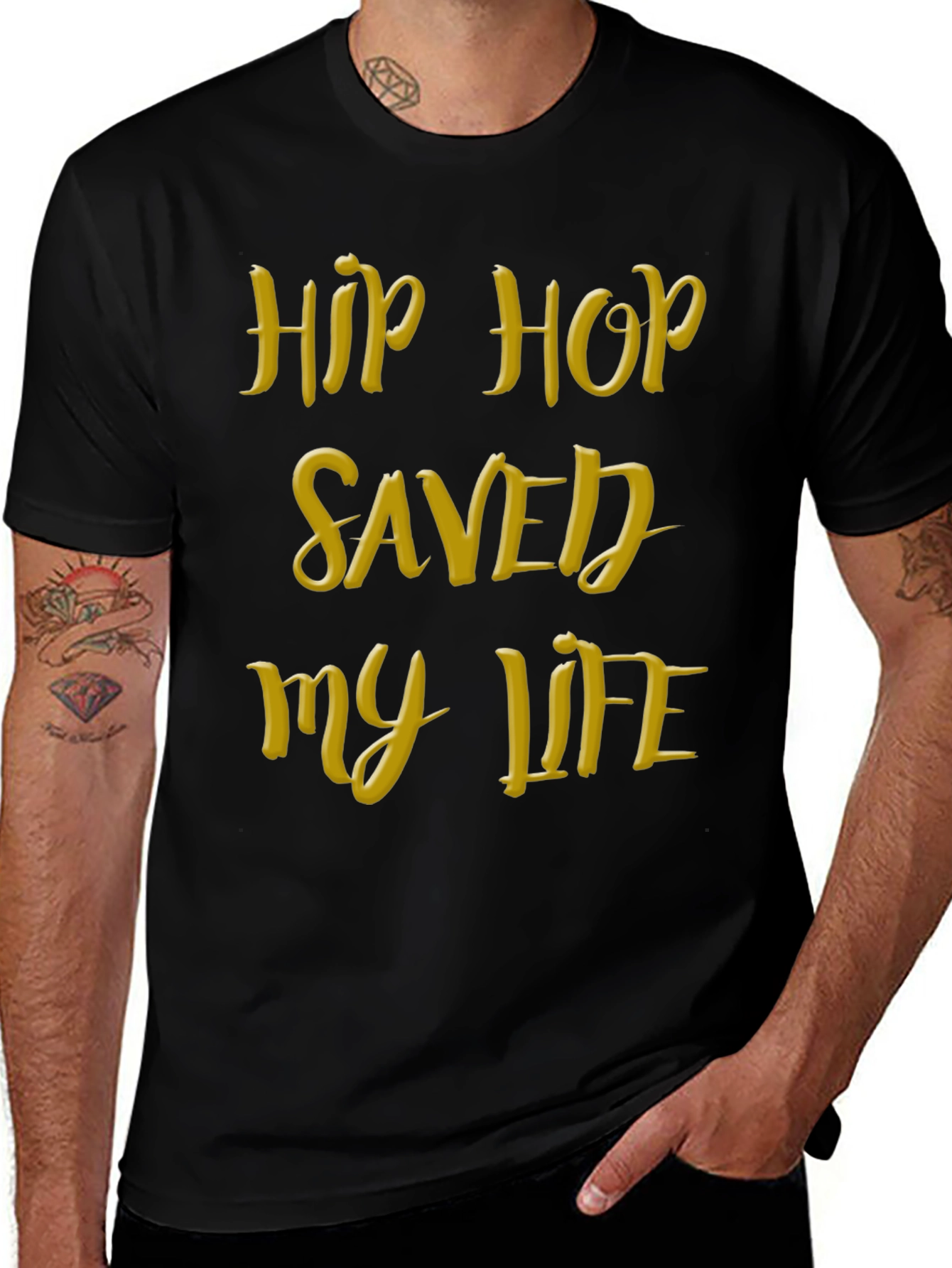 Variant 9 of Hip Hop Saved My Life Black T-Shirt