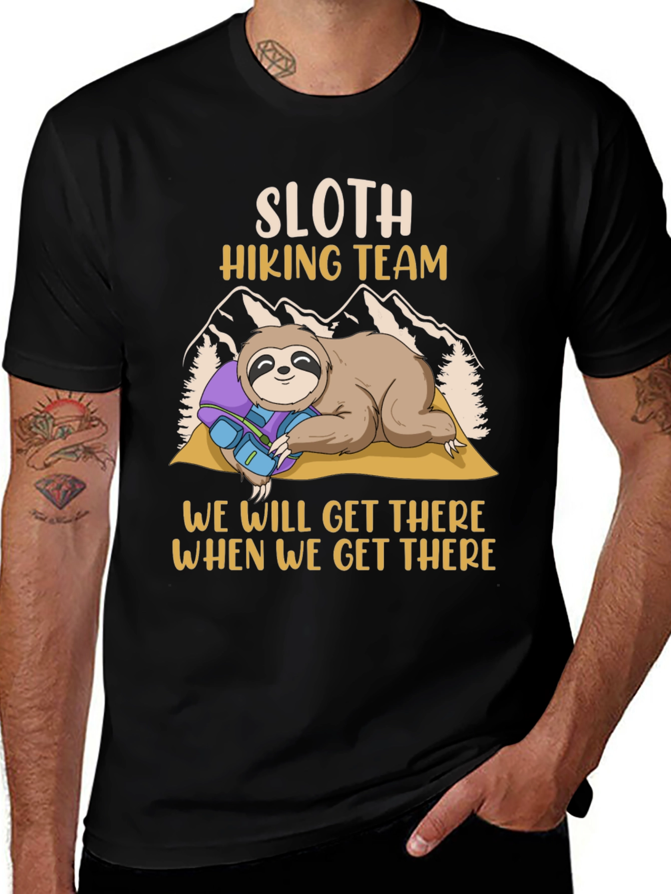 Variant 25 of Sloth Hiking Team T-Shirt