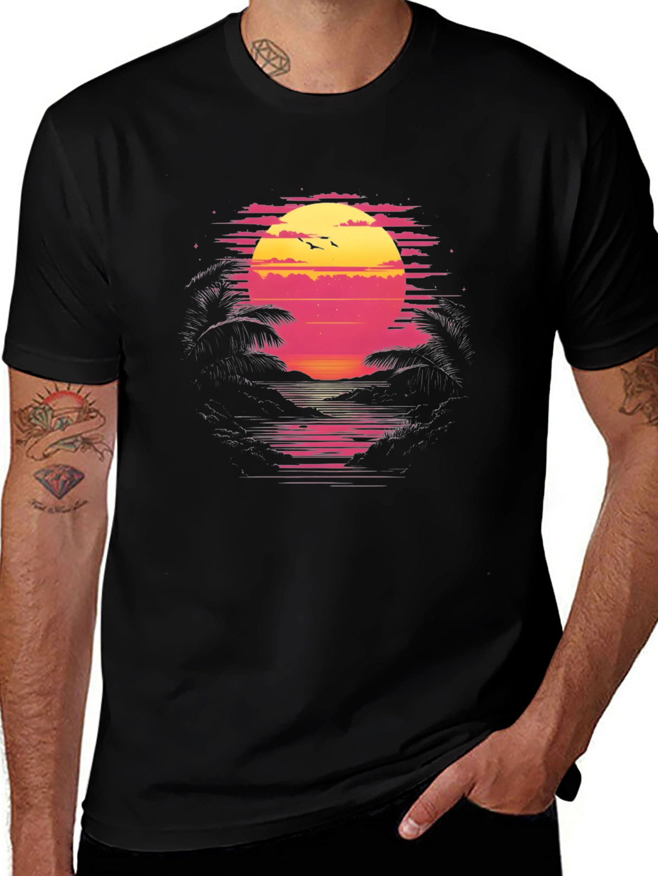Variant 8 of Retro Sunset T-Shirt - Beach Vibes