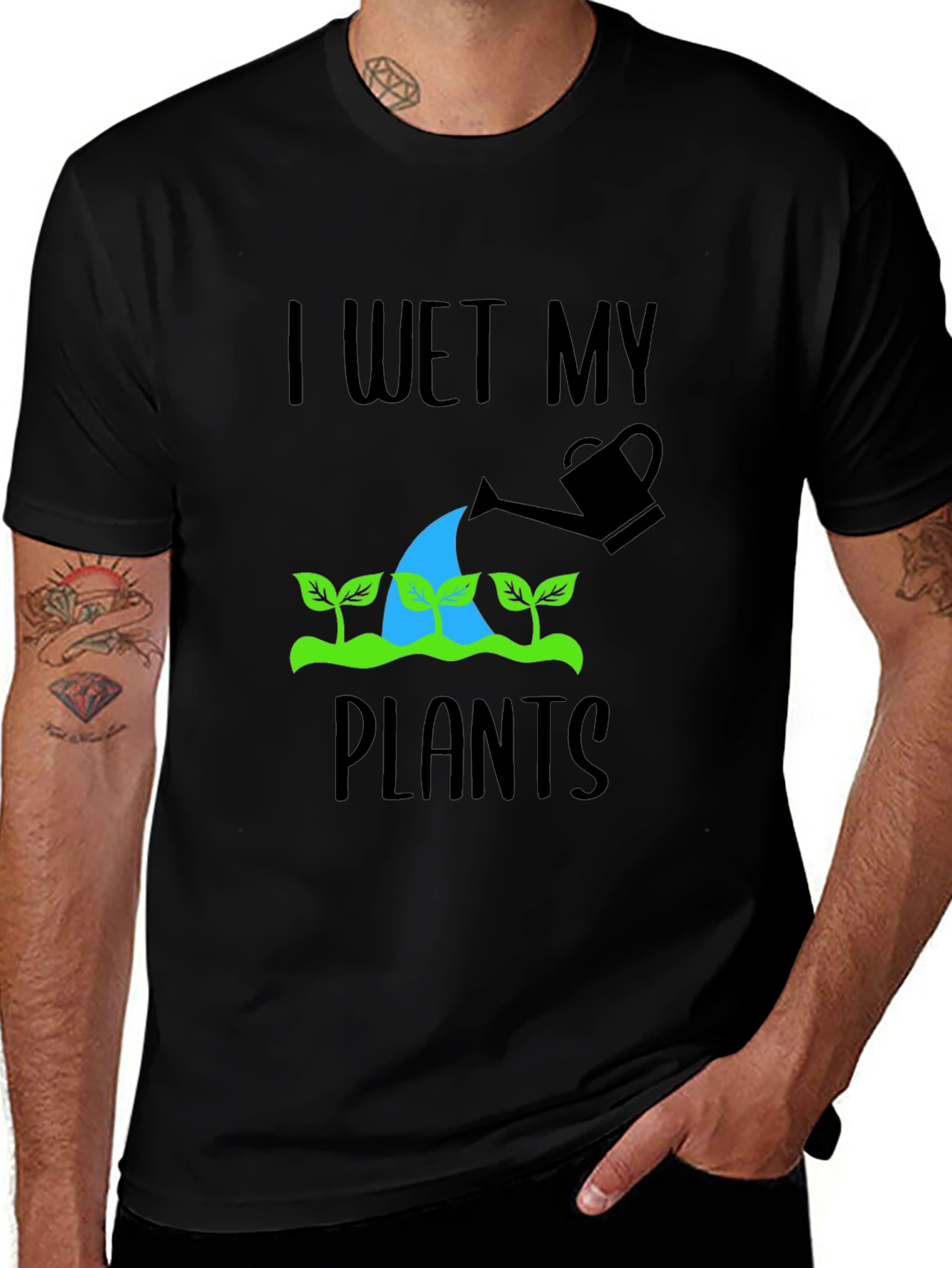 Variant 26 of I Wet My Plants Graphic T-Shirt - Gardener Humor Tee