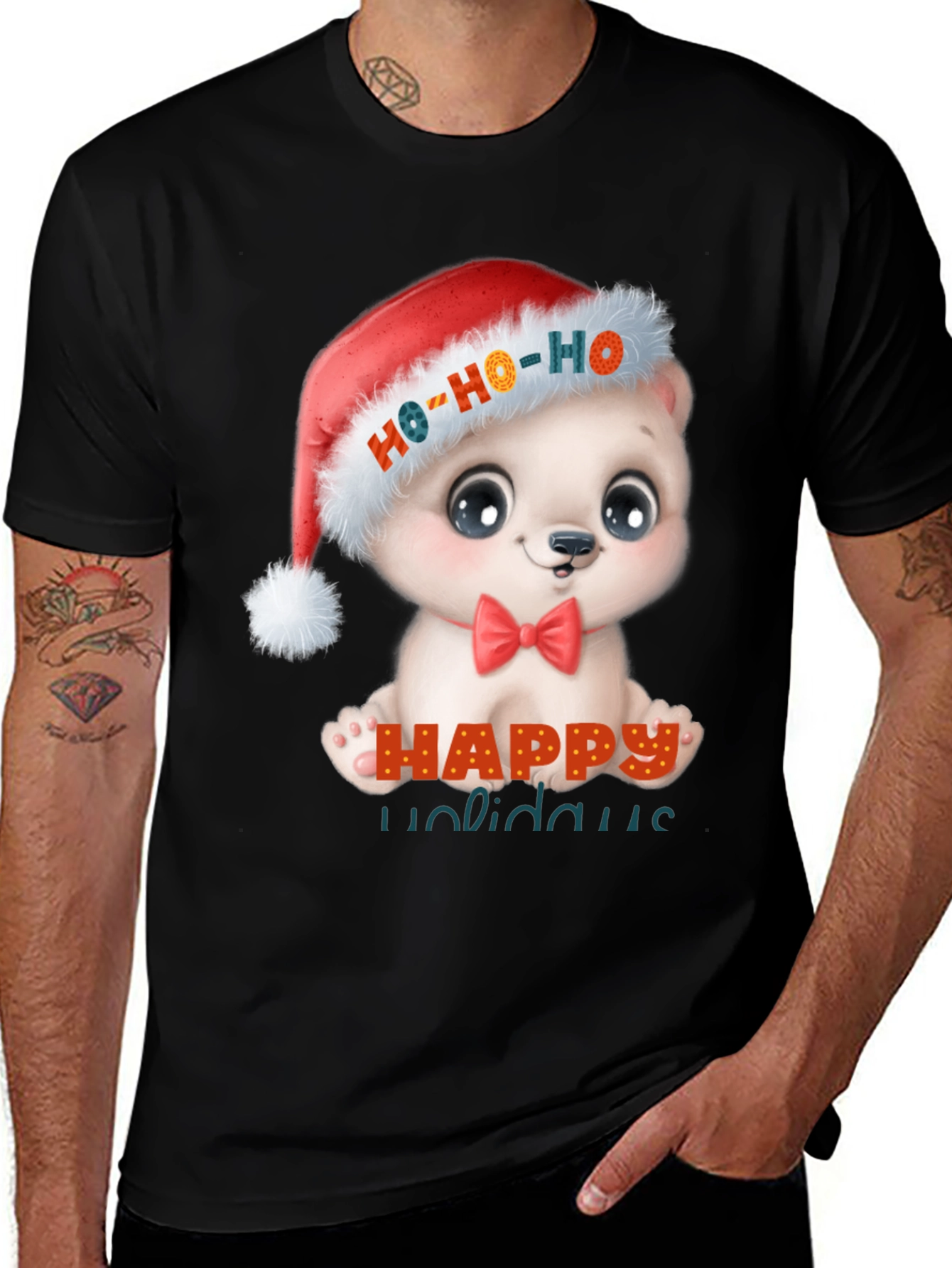 Happy Holidays Cute Bear Christmas T-Shirt