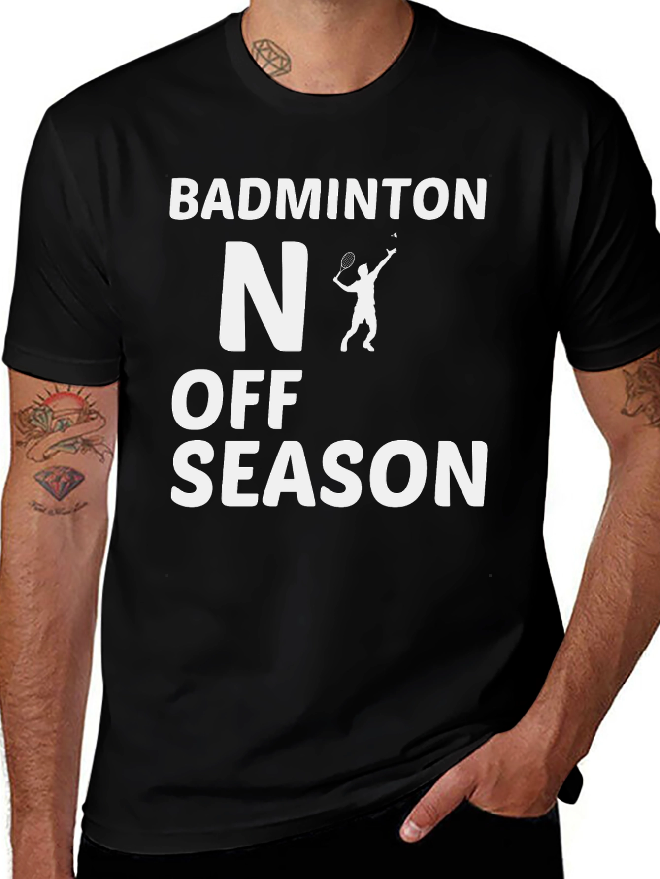 Variant 16 of Badminton Off Season Black T-Shirt