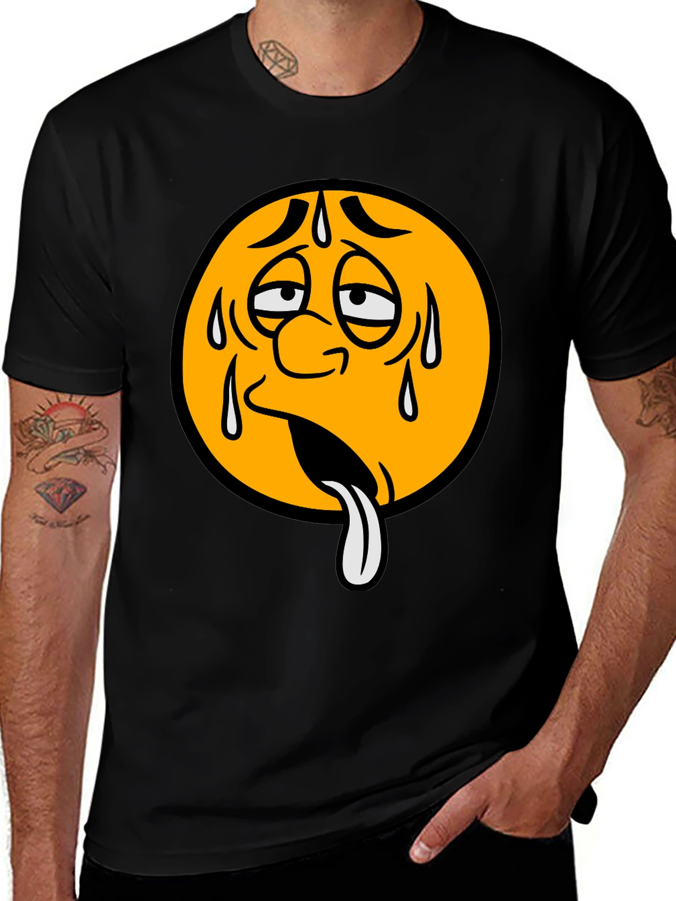 Variant 14 of Sweating Emoji Graphic T-Shirt - Unisex