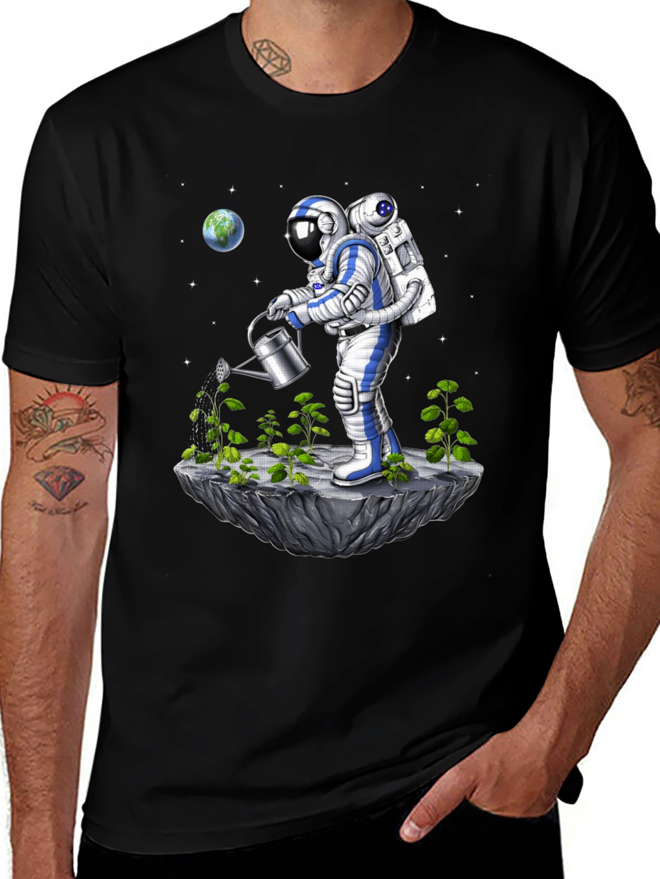 Variant 18 of Astronaut Gardener T-Shirt - Space Farming Tee