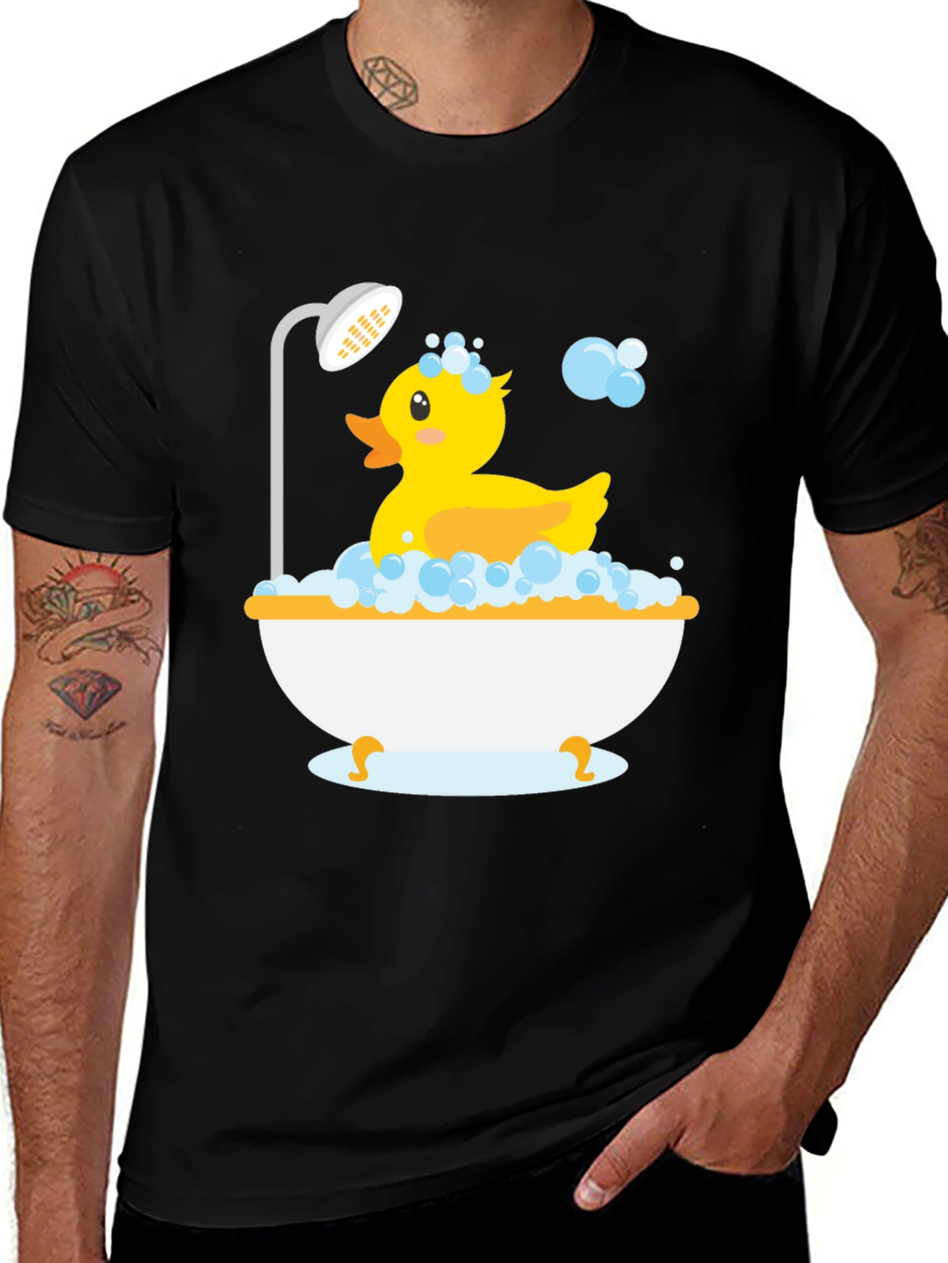 Variant 12 of Rubber Duckie Bath Time Black T-Shirt