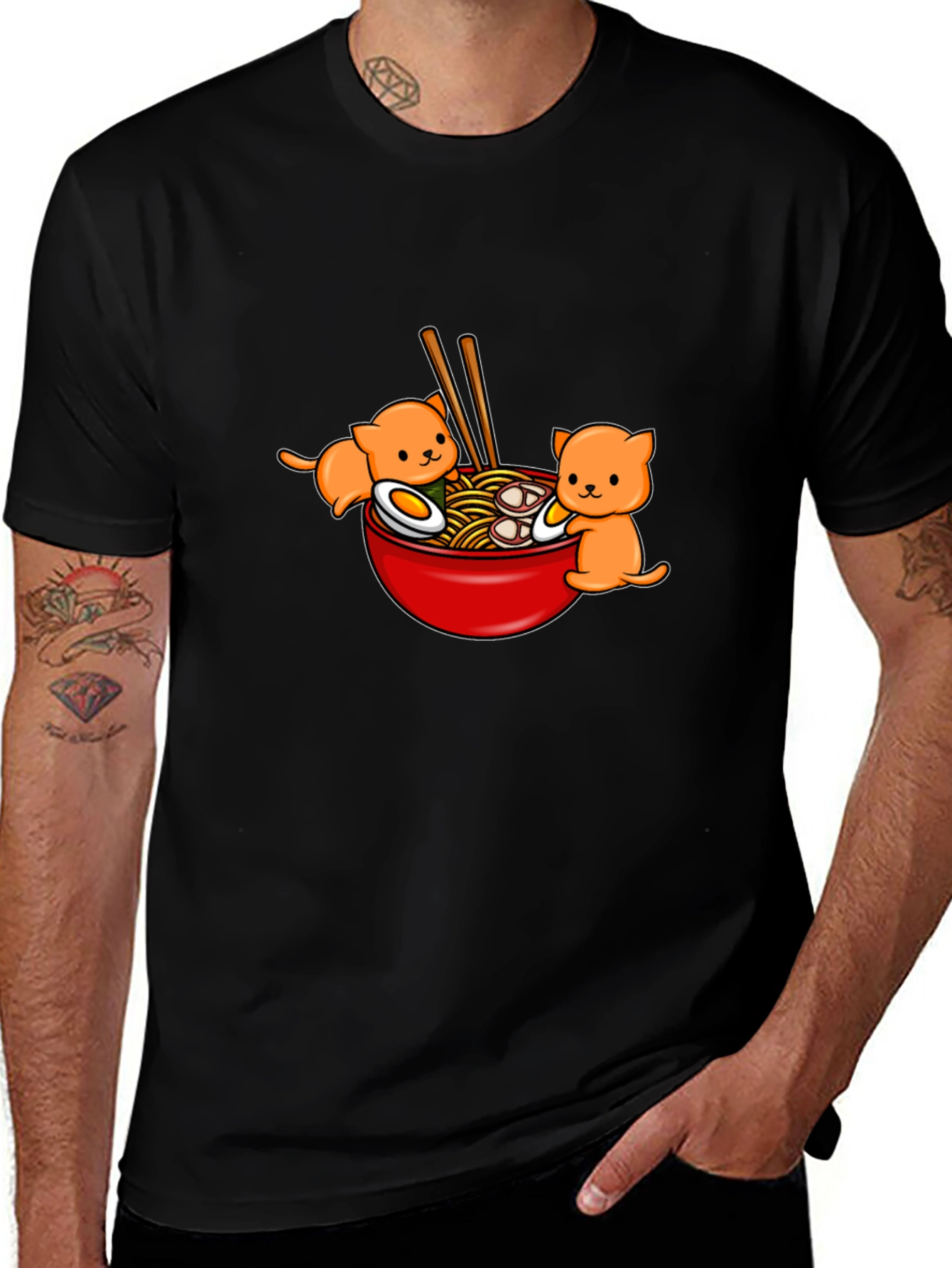 Variant 12 of Ramen Cat T-Shirt - Cute Kawaii Noodle Bowl Tee