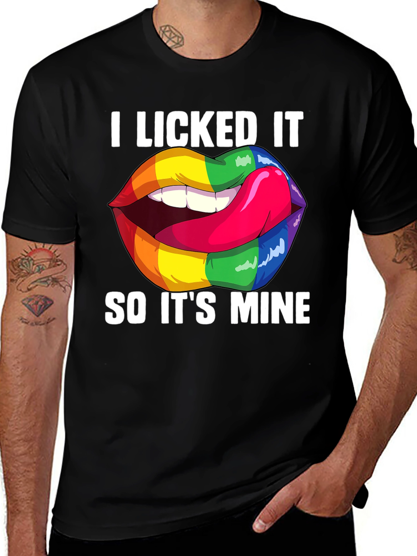 Variant 29 of I Licked It So It's Mine Pride Lips T-Shirt