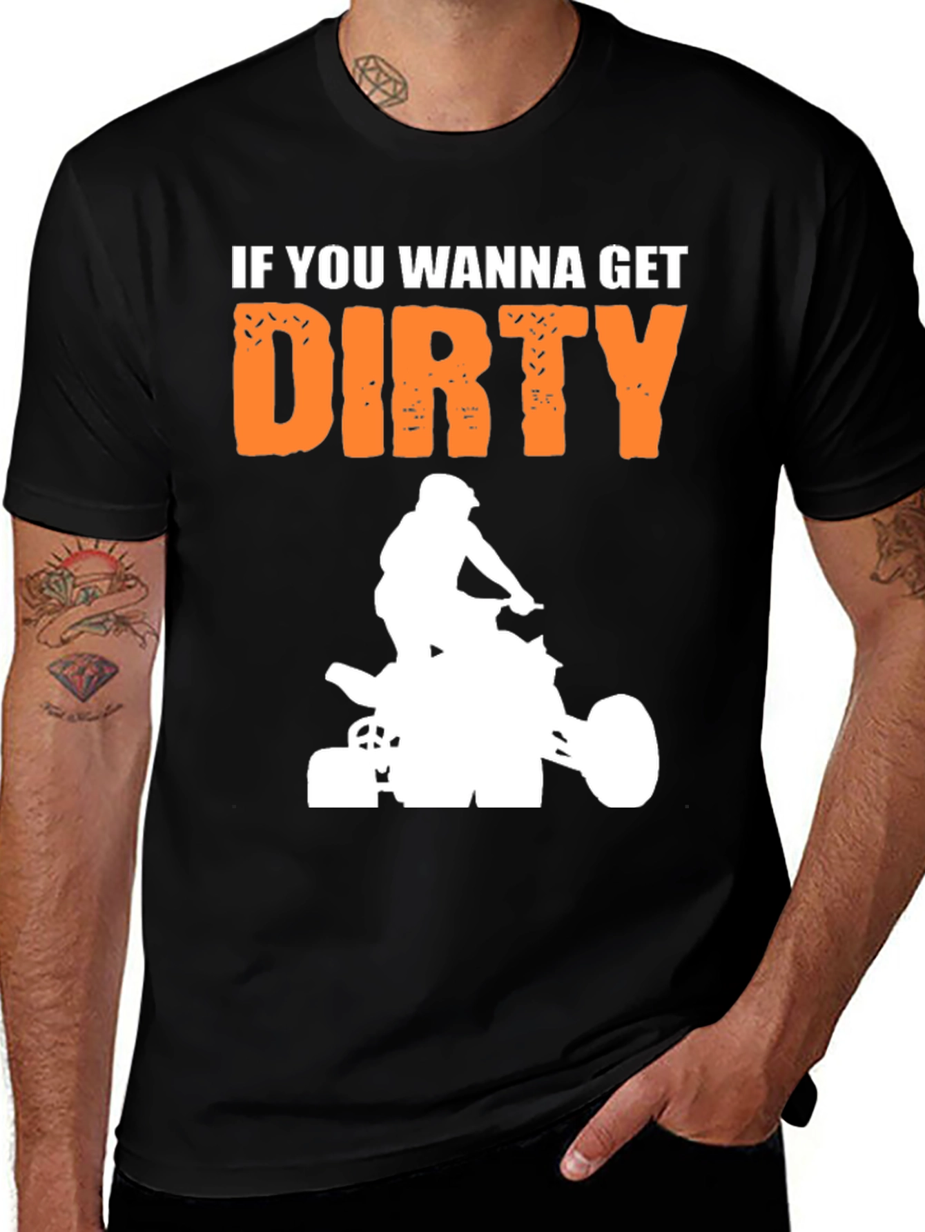 Variant 8 of Get Dirty ATV Rider Graphic Tee - Black