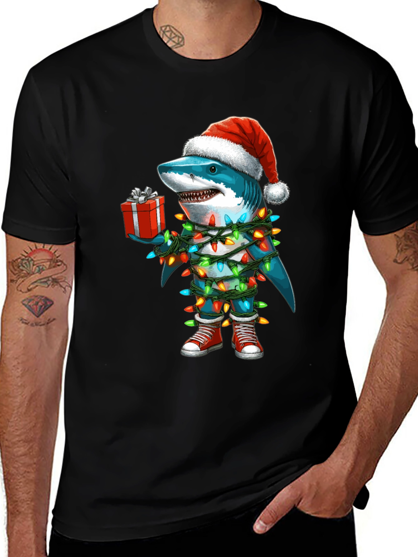 Festive Shark Christmas T-Shirt